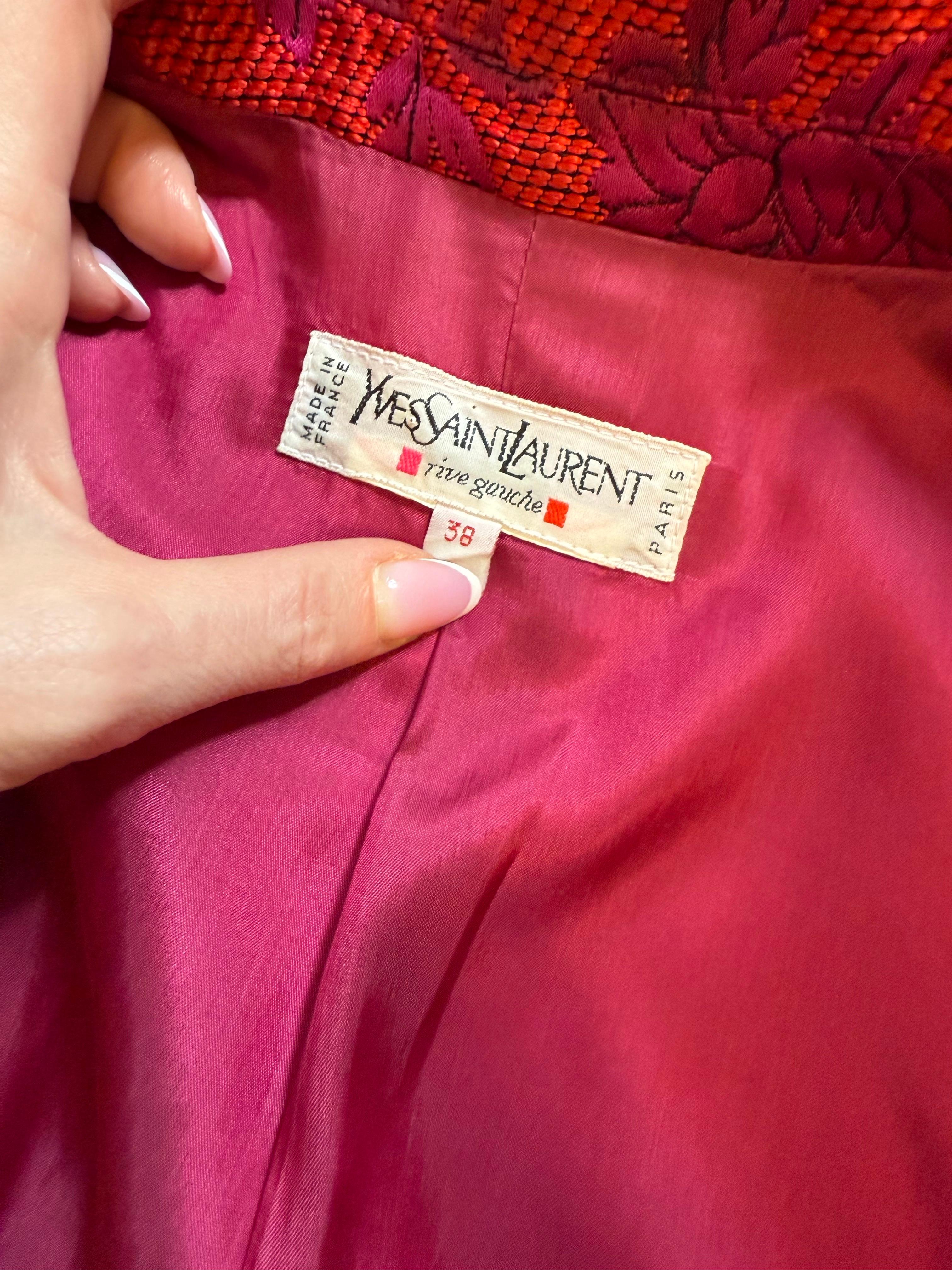 Yves Saint Laurent Rive Gauche Runway brocade jacket blazer AW 1992/1993 For Sale 6