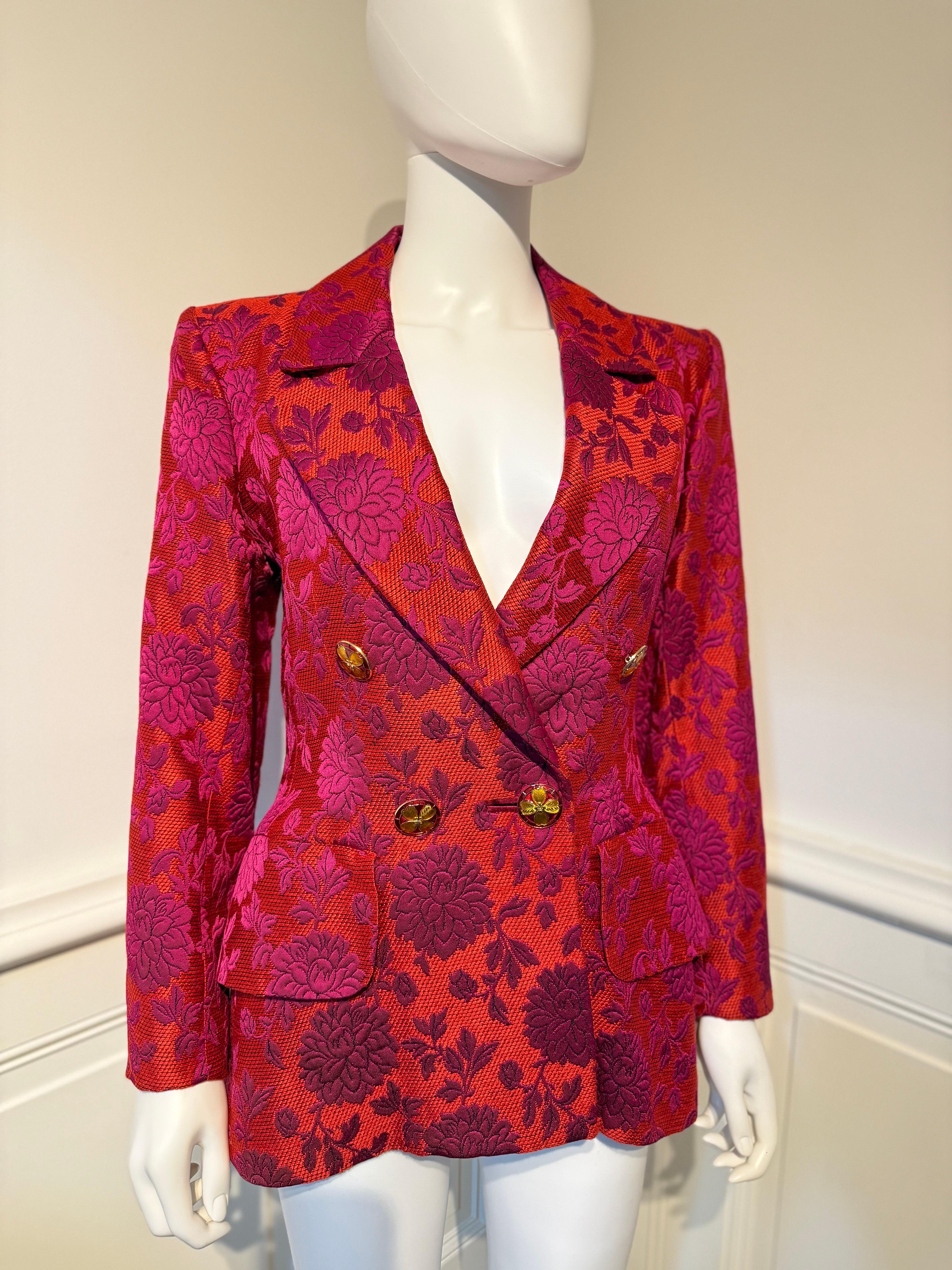 Yves Saint Laurent Rive Gauche Runway brocade jacket blazer AW 1992/1993 In Excellent Condition For Sale In NICE, FR