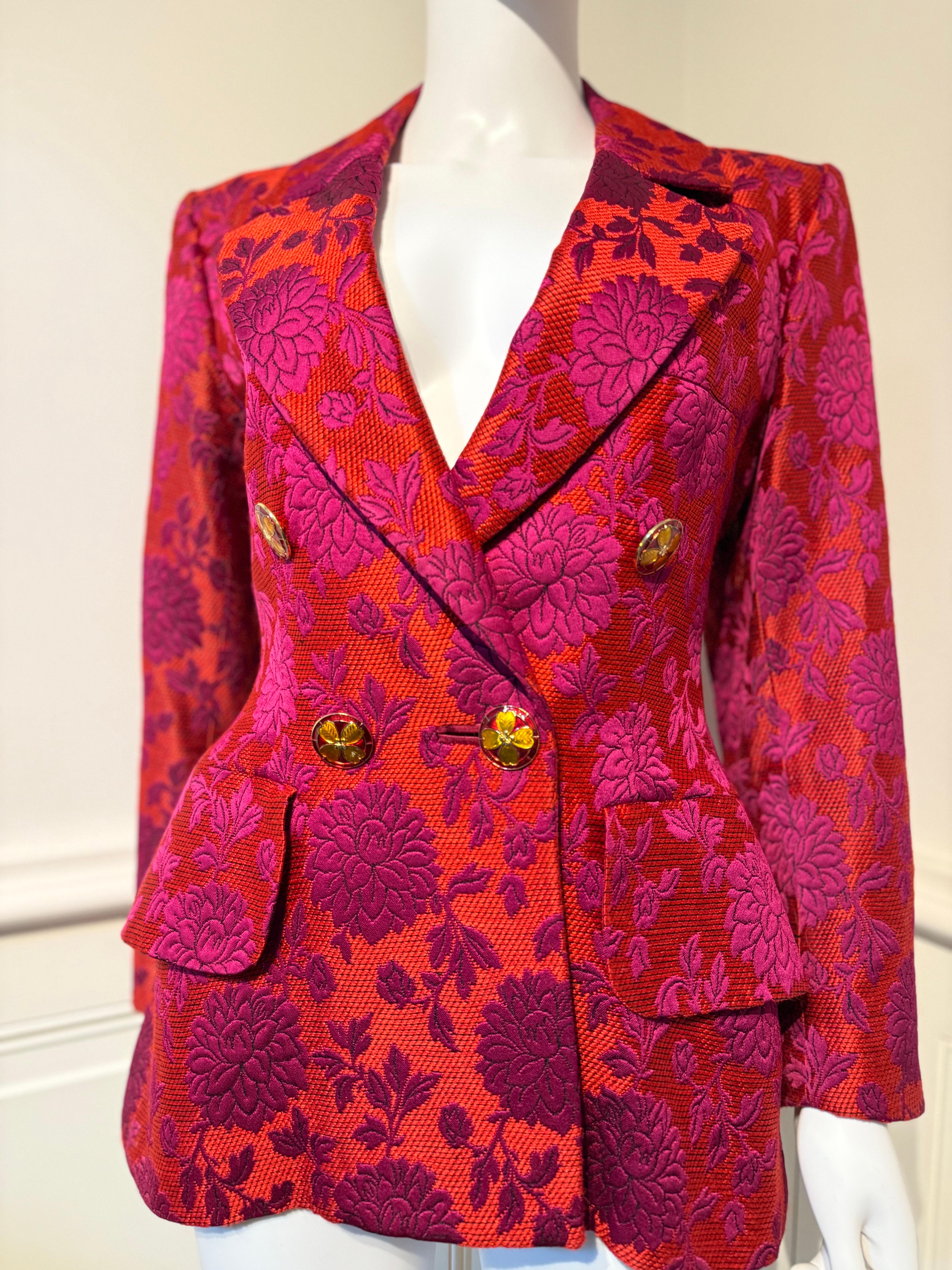 Women's or Men's Yves Saint Laurent Rive Gauche Runway brocade jacket blazer AW 1992/1993 For Sale