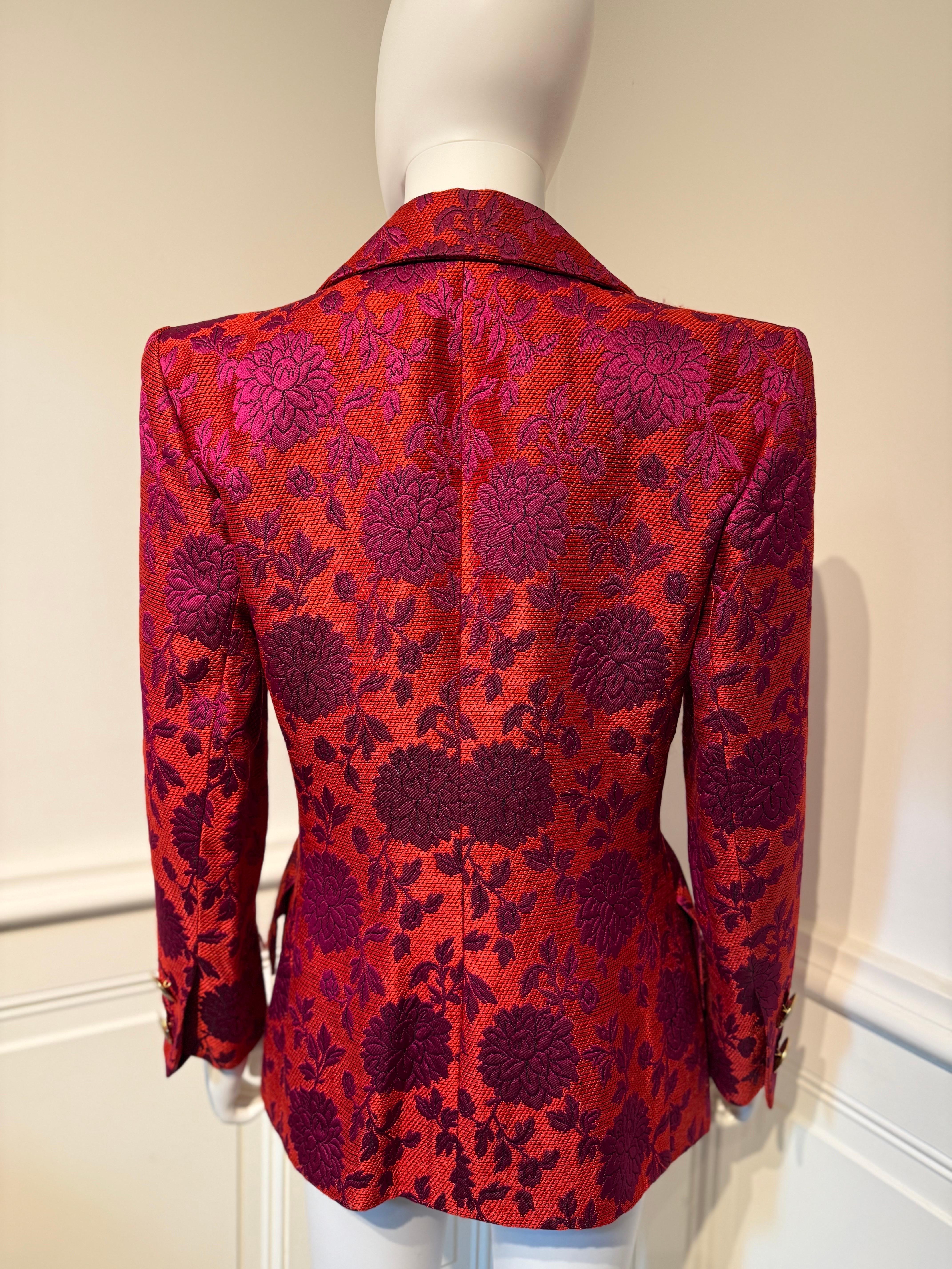 Yves Saint Laurent Rive Gauche Runway brocade jacket blazer AW 1992/1993 For Sale 3