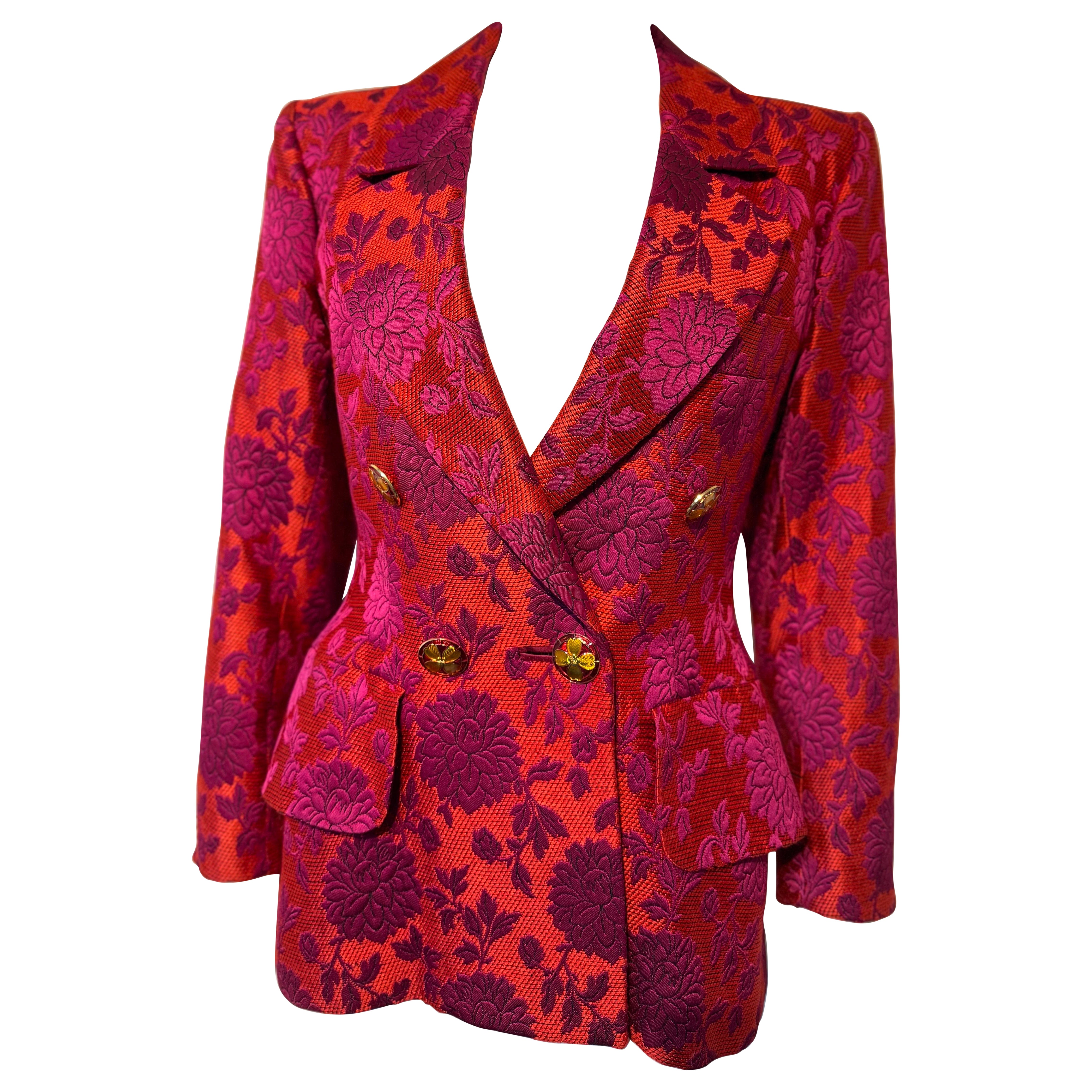 Yves Saint Laurent Rive Gauche Laufsteg Brokatjacke Blazer AW 1992/1993