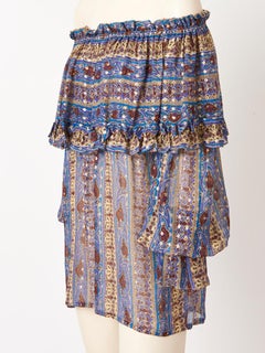 Yves Saint Laurent Rive Gauche Russian Collection Chiffon and Lurex Blouse