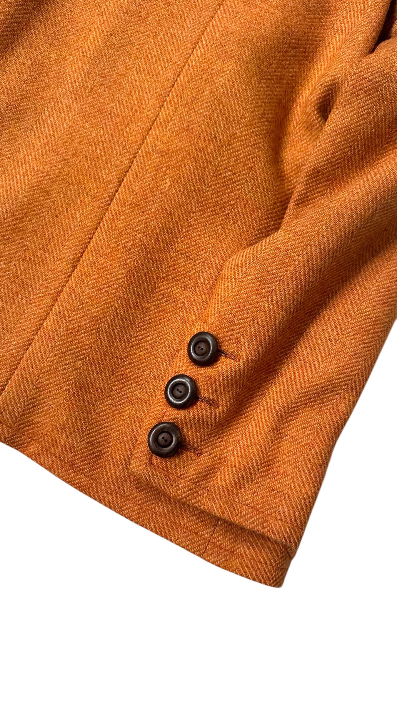 Yves Saint Laurent Rive Gauche Rust Herringbone Wool Skirt Suit - No import duty en venta 7