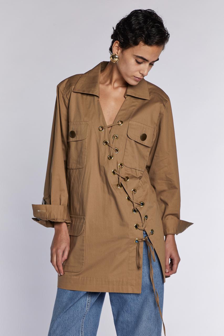 Yves Saint Laurent Rive Gauche Safari Tunica P/E 1990 in vendita 9