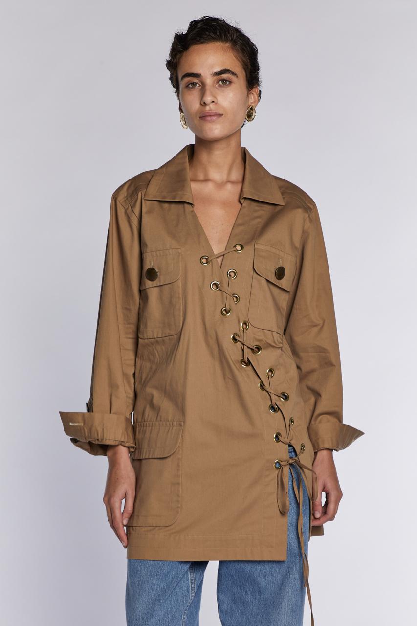Yves Saint Laurent Rive Gauche Safari Tunica P/E 1990 in vendita 10