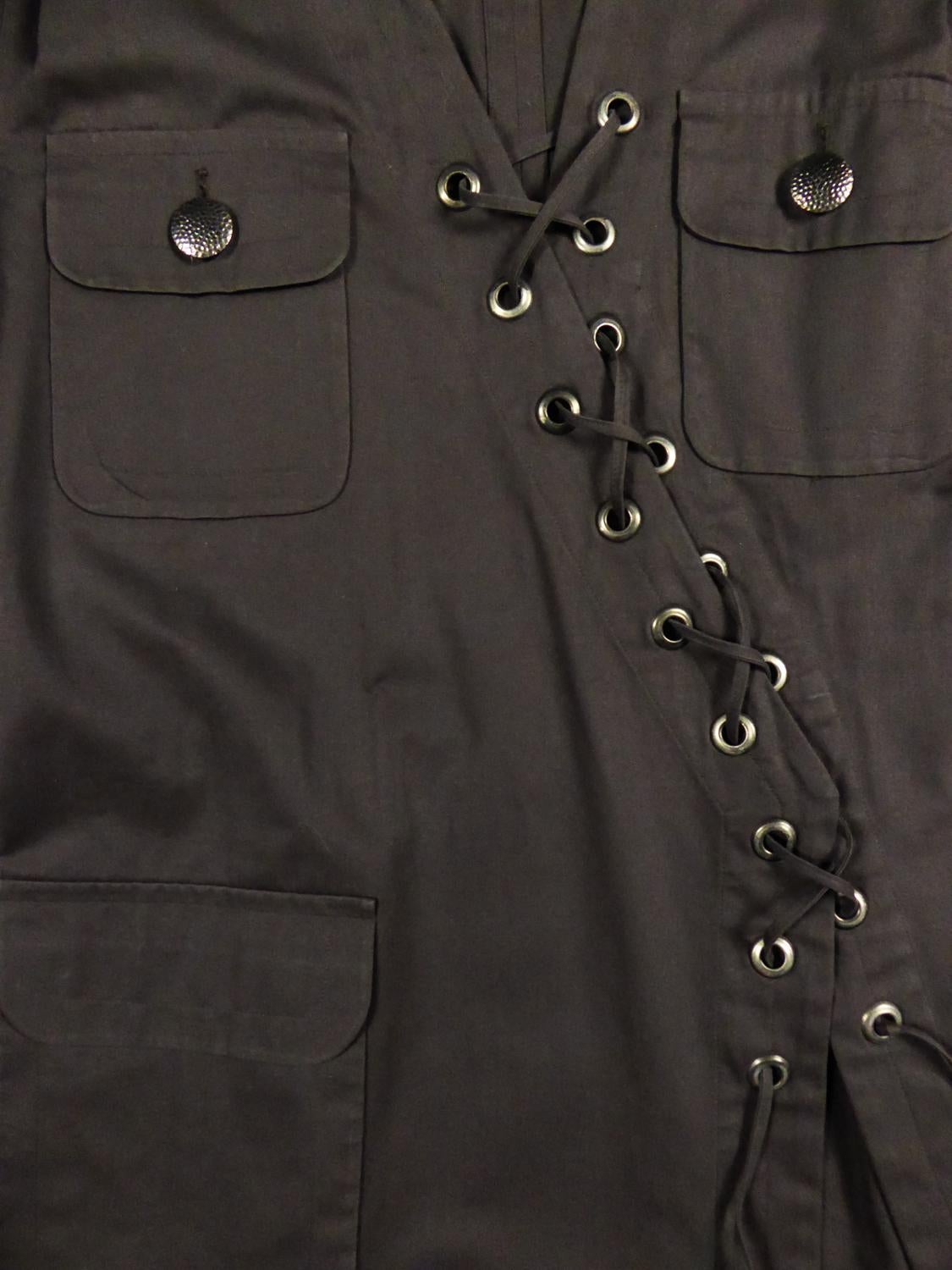 Yves Saint Laurent Rive Gauche Saharienne Bluse Circa 1995/2000 (Schwarz) im Angebot