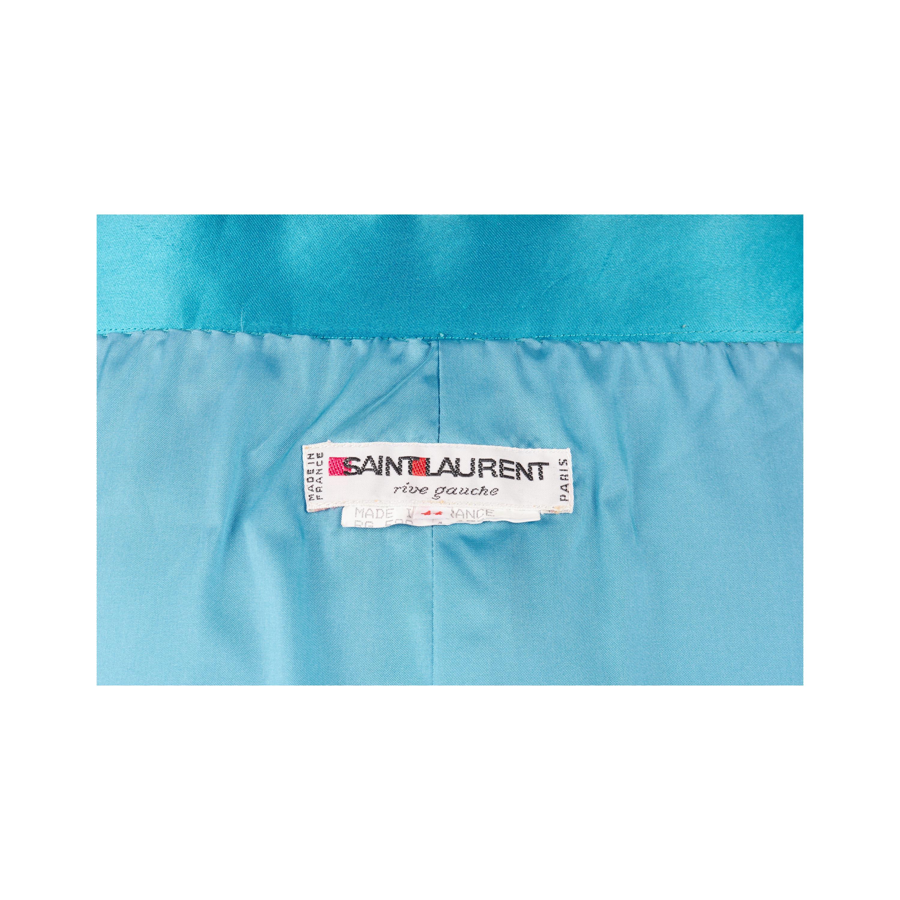 Yves Saint Laurent Rive Gauche Satin Pencil Skirt For Sale 3