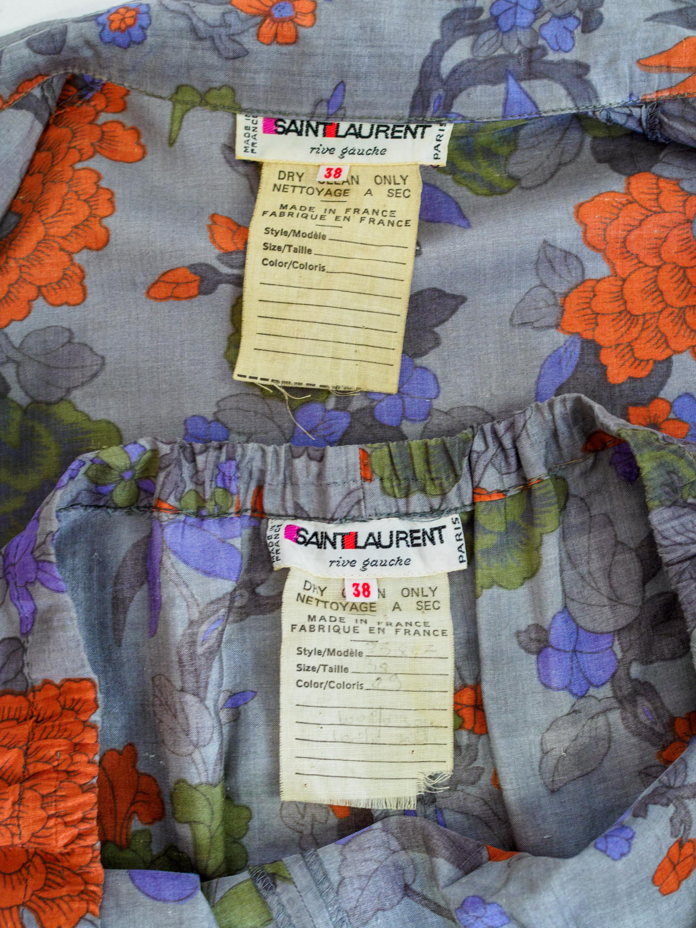 Yves Saint Laurent Rive Gauche set in printed silk number 55220 Fall Winter 1979 In Good Condition In Toulon, FR