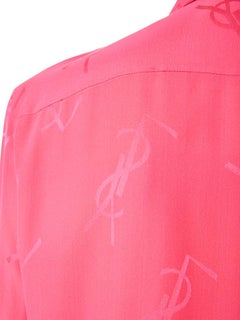 Yves Saint Laurent Rive Gauche Logo-Hemd aus Seide