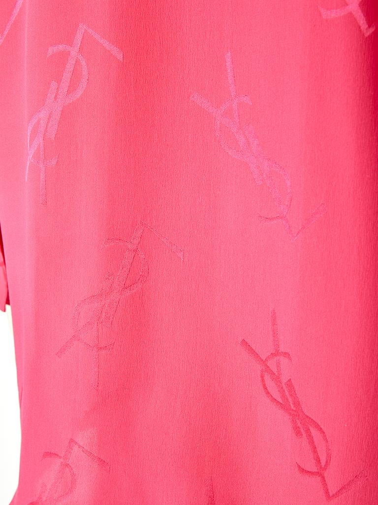 Yves Saint Laurent Rive Gauche Silk Logo Shirt  In Good Condition In New York, NY
