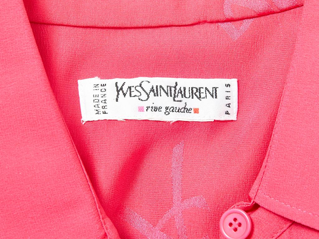 Yves Saint Laurent Rive Gauche Silk Logo Shirt  3