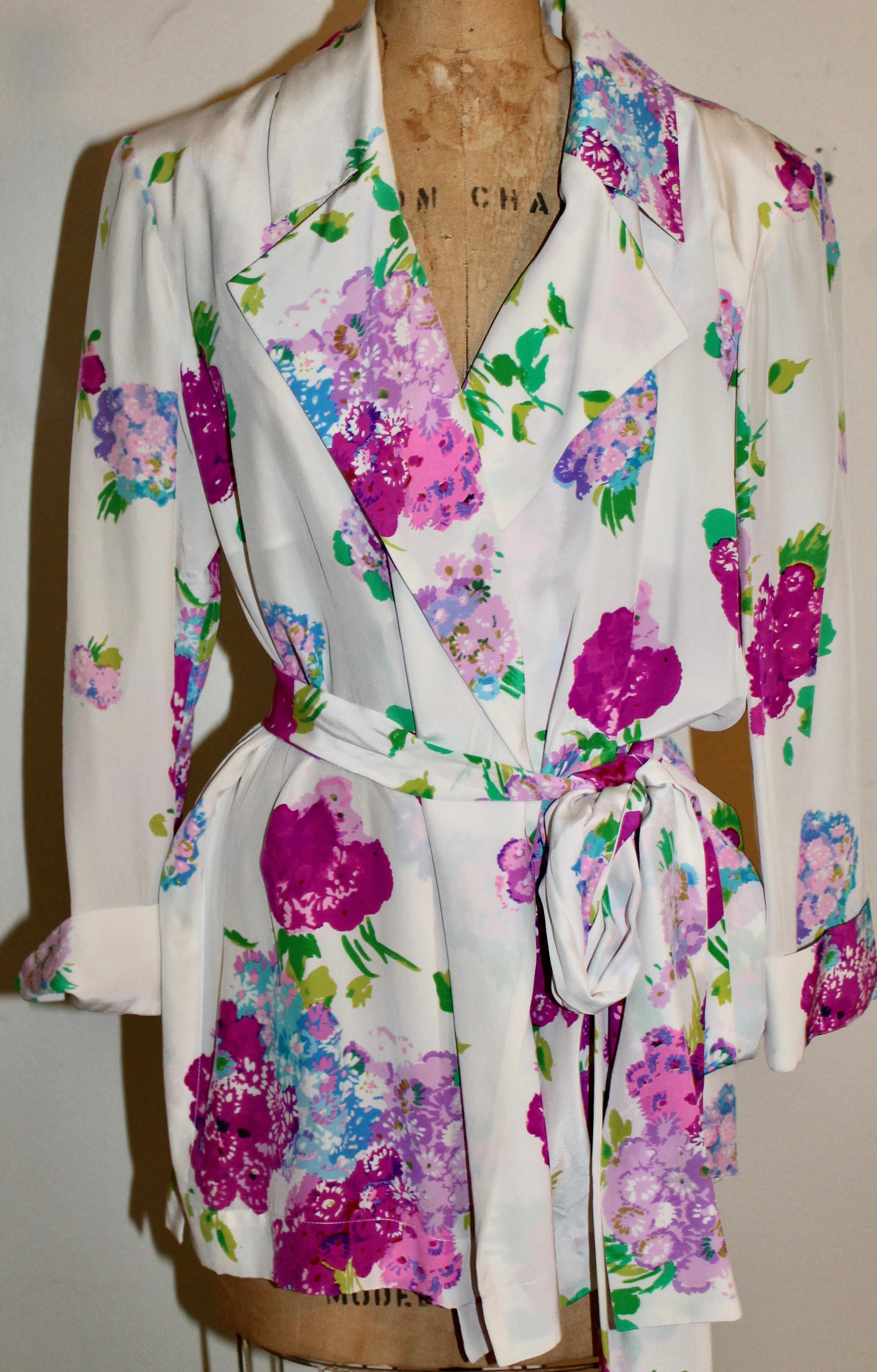 Yves Saint Laurent Rive Gauche Silk Loungeware For Sale 5