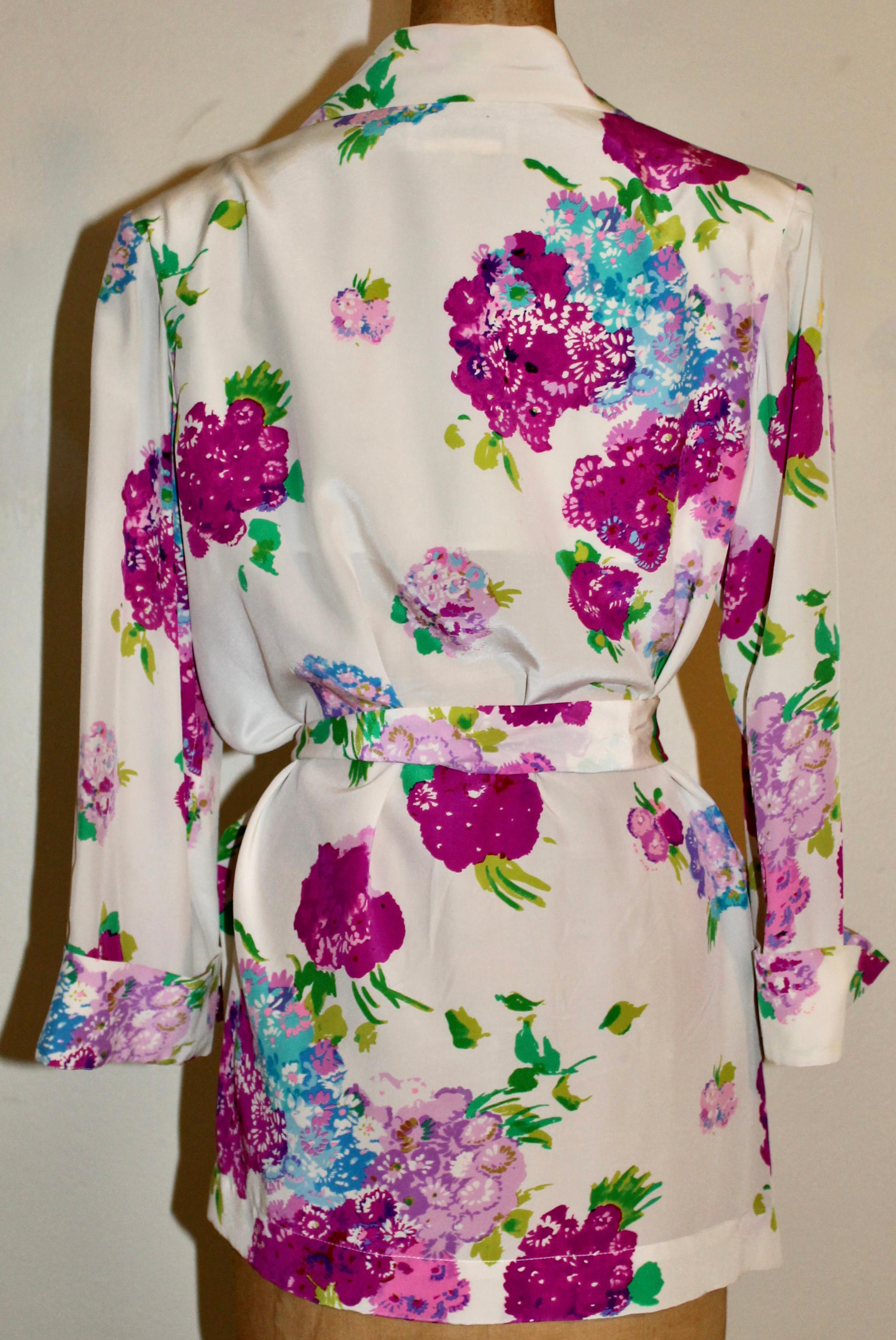 Yves Saint Laurent Rive Gauche Silk Loungeware For Sale 6