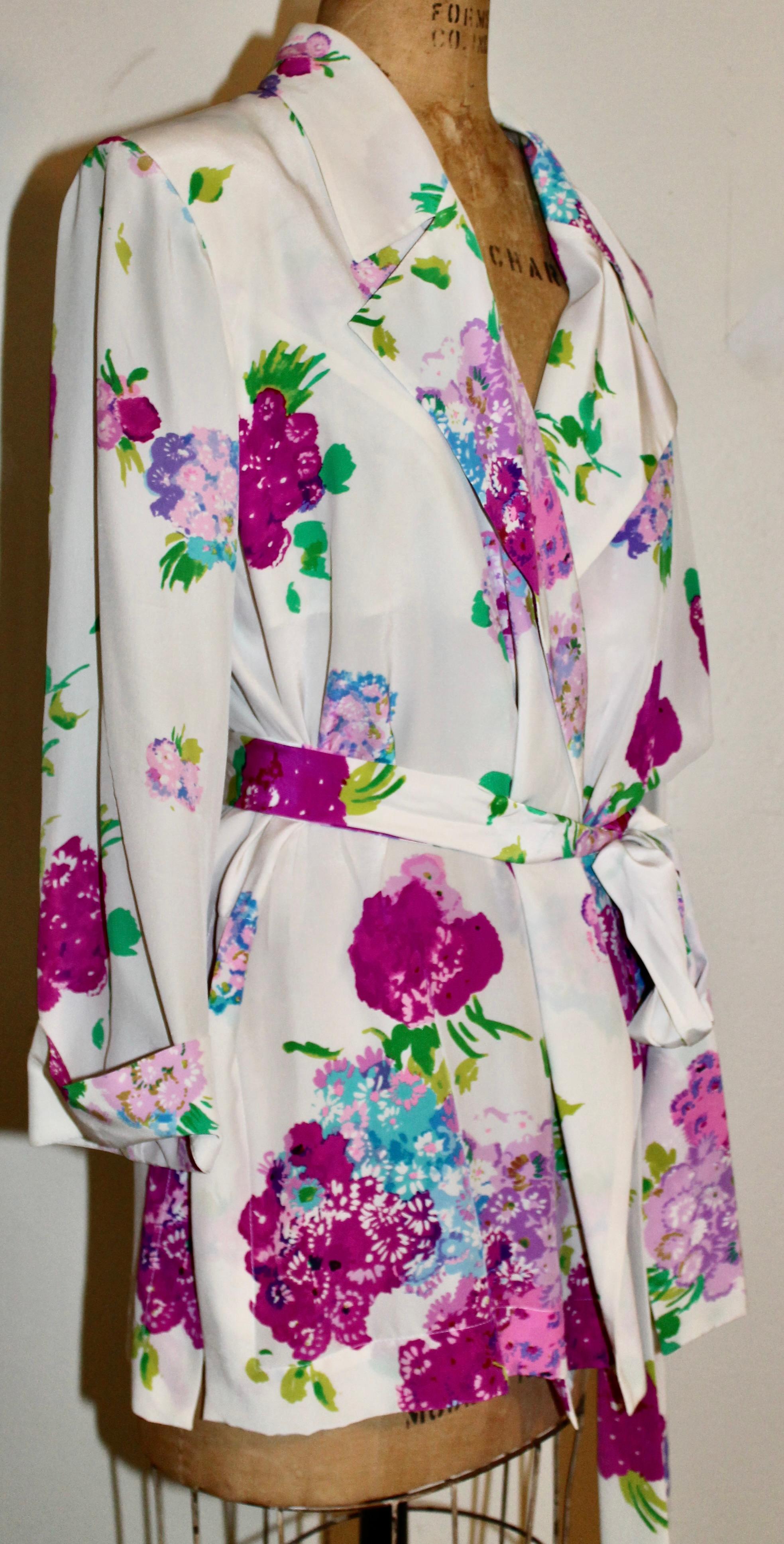 Yves Saint Laurent Rive Gauche Silk Loungeware For Sale 2