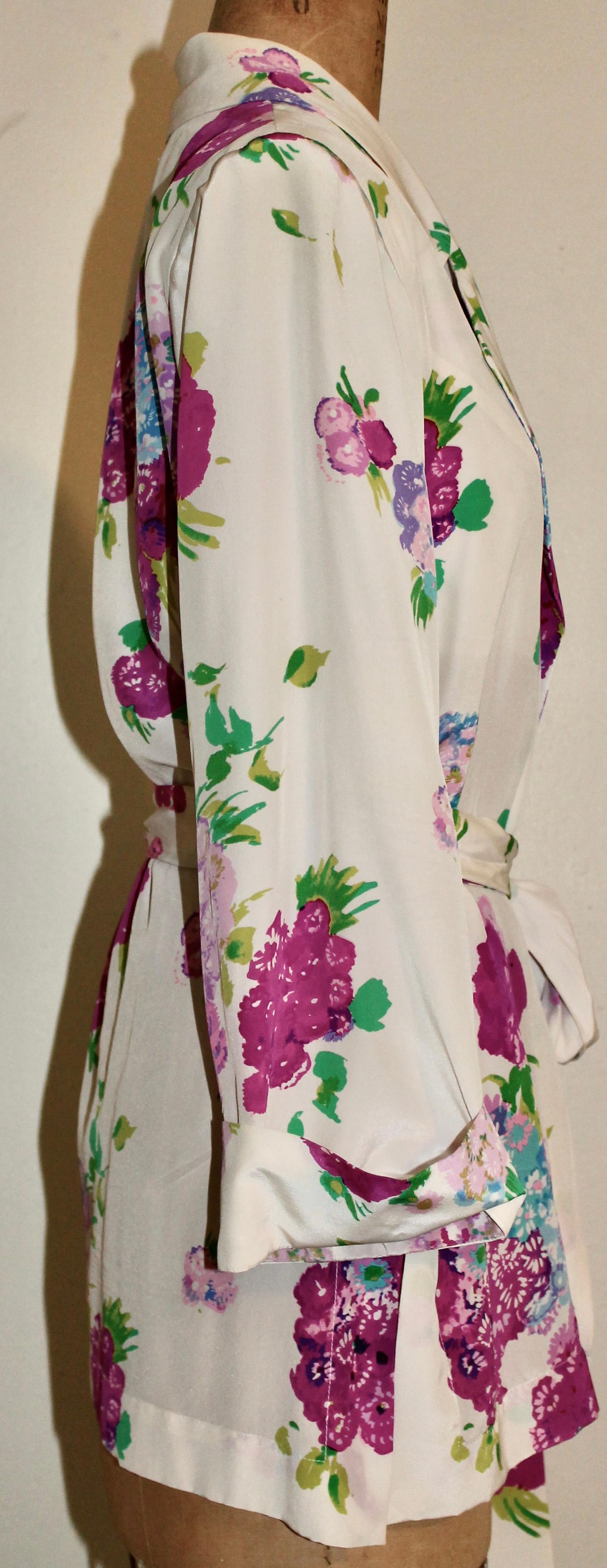 Yves Saint Laurent Rive Gauche Silk Loungeware For Sale 3