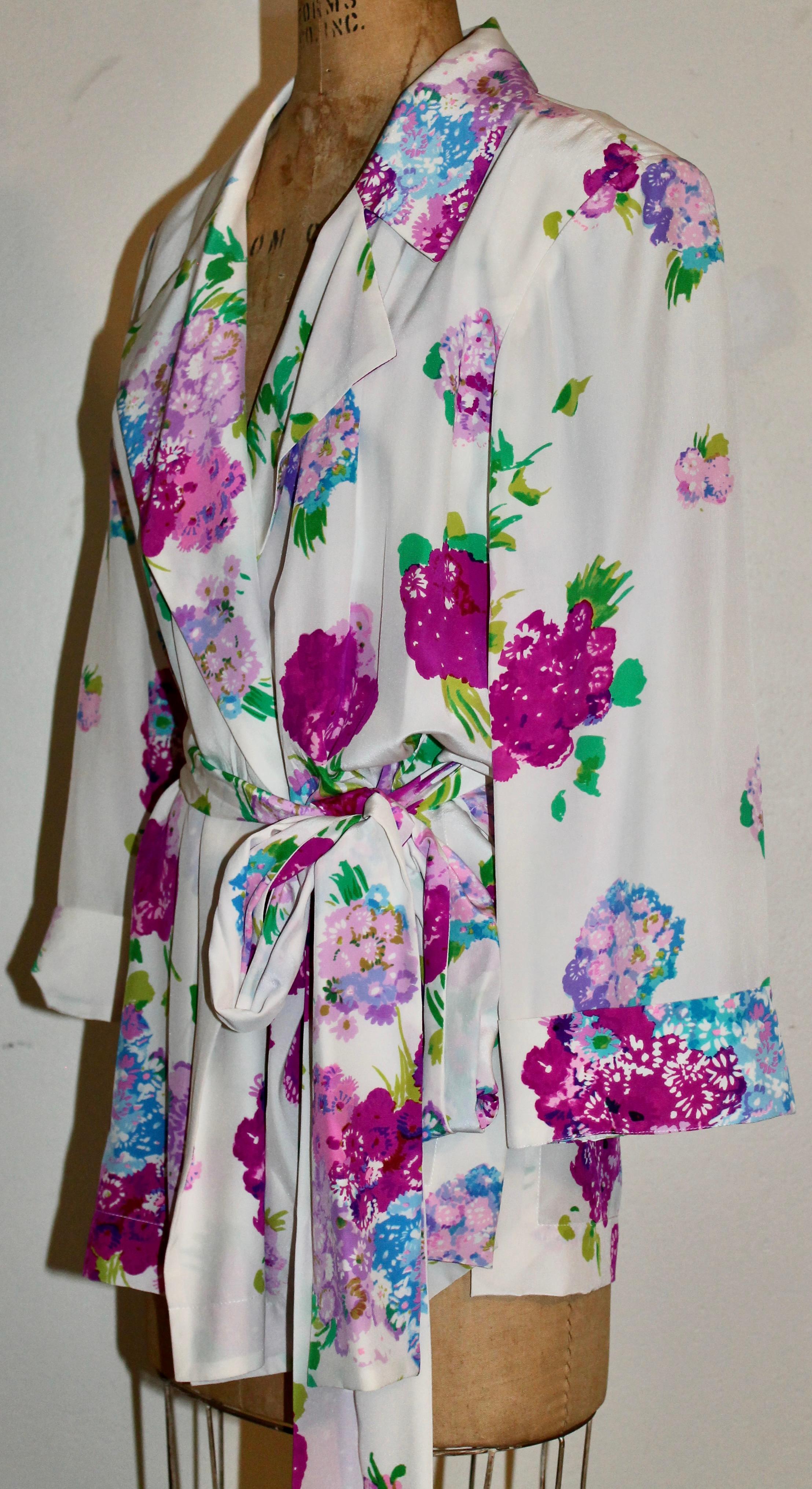 Yves Saint Laurent Rive Gauche Silk Loungeware For Sale 4