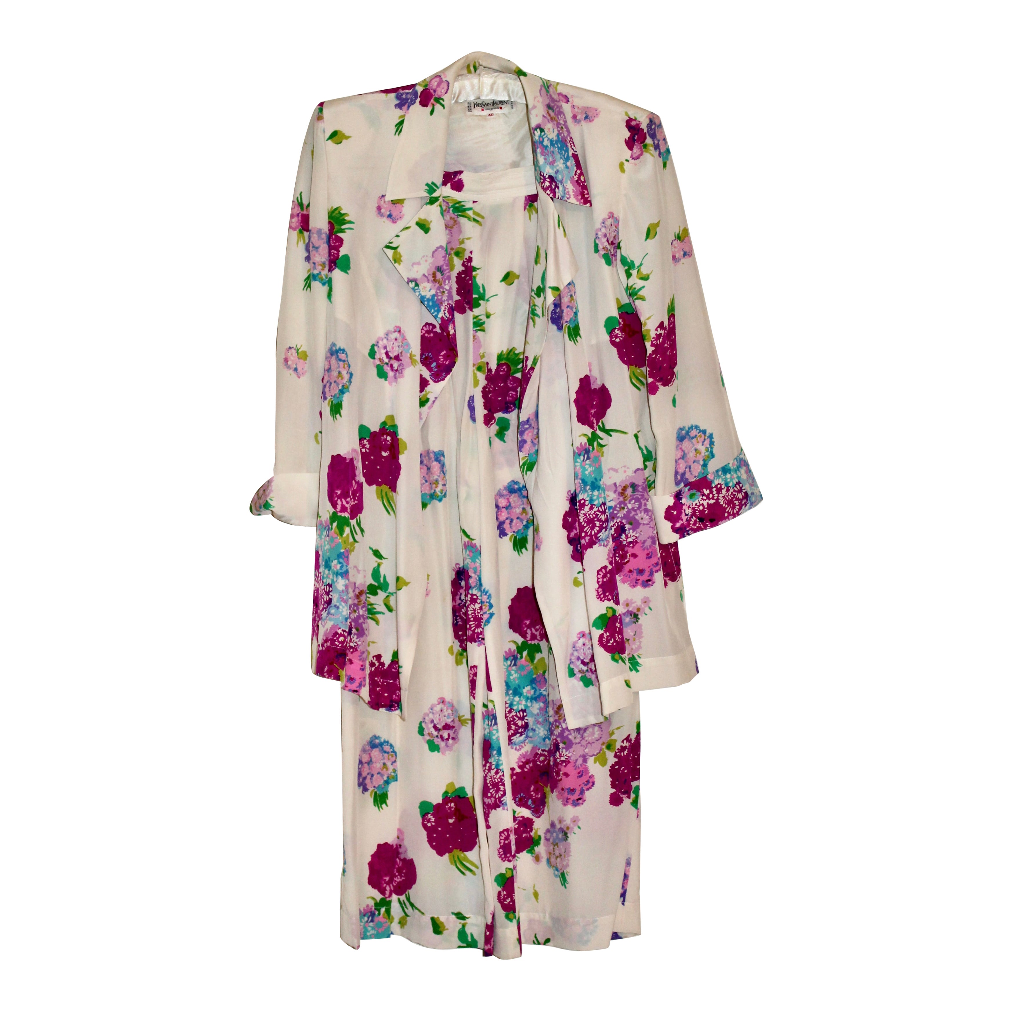 Yves Saint Laurent Rive Gauche Silk Loungeware For Sale
