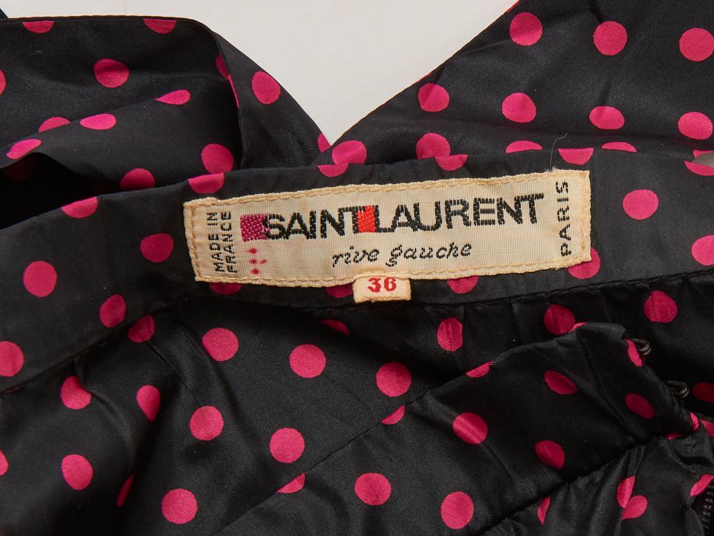 Yves Saint Laurent Rive Gauche Taffeta Polka Dot Tiered Peasant Skirt ...