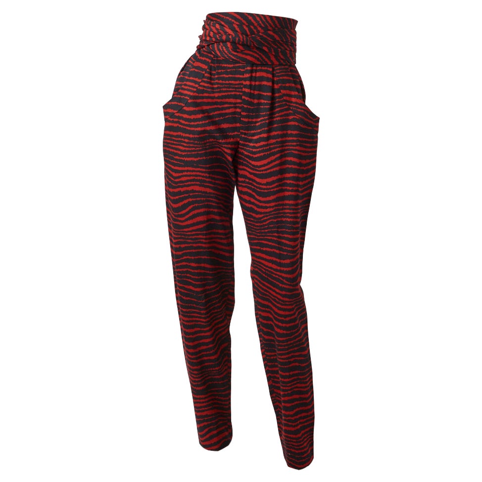 Yves Saint Laurent Rive Gauche Tiger Pattern Pant
