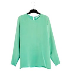 Yves Saint Laurent Rive Gauche Top FR38 Mint Seide Klassisches Top Bluse UK10 US8