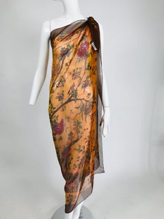 Yves Saint Laurent Rive Gauche Tree of Life Silk Scarf 54" x 54"