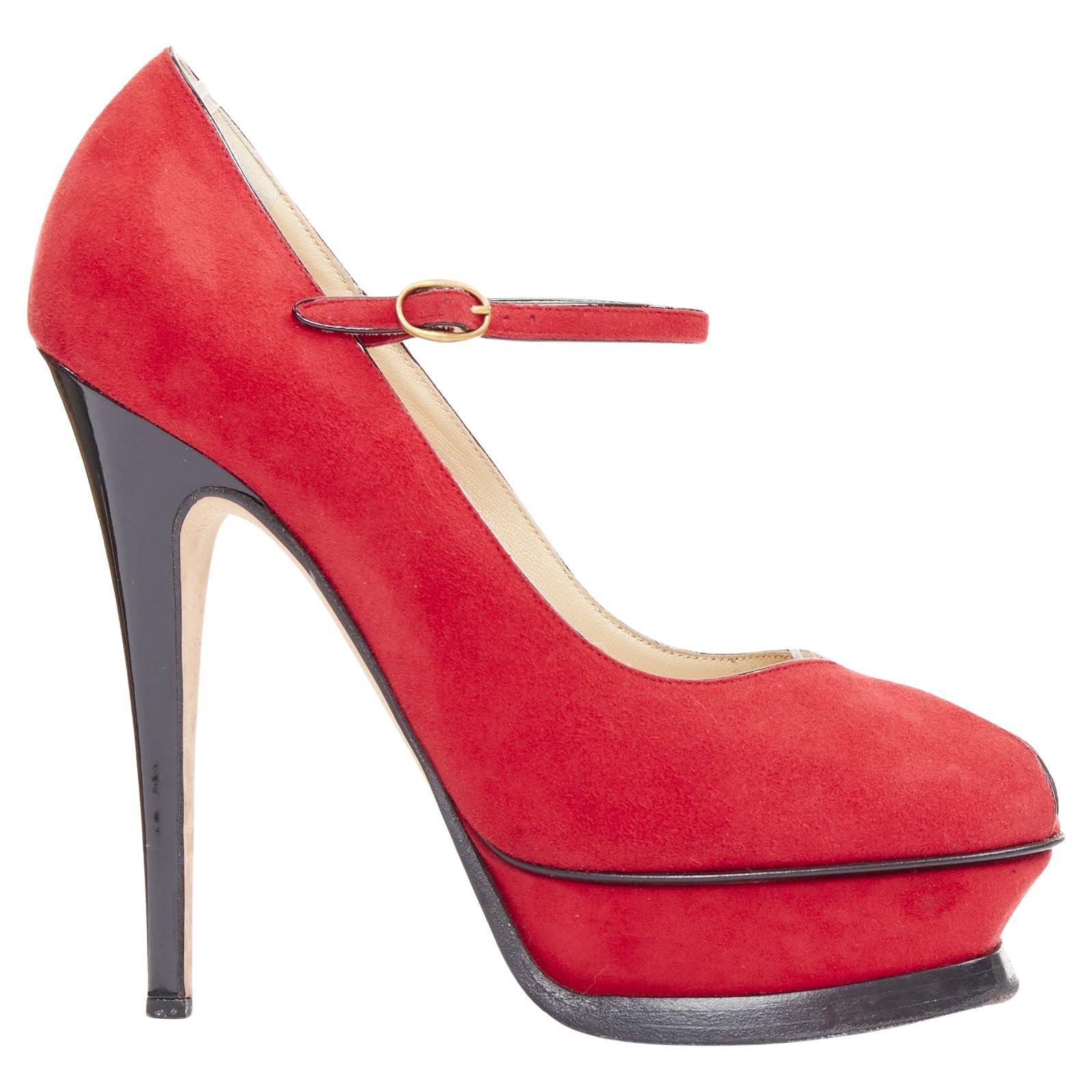 Tacones de plataforma peep toe YVES SAINT LAURENT Rive Gauche Tribute Maryjane EU36.5