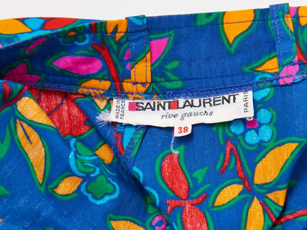 Yves Saint Laurent Rive Gauche Tropical Print  Cotton Bermuda In Good Condition For Sale In New York, NY