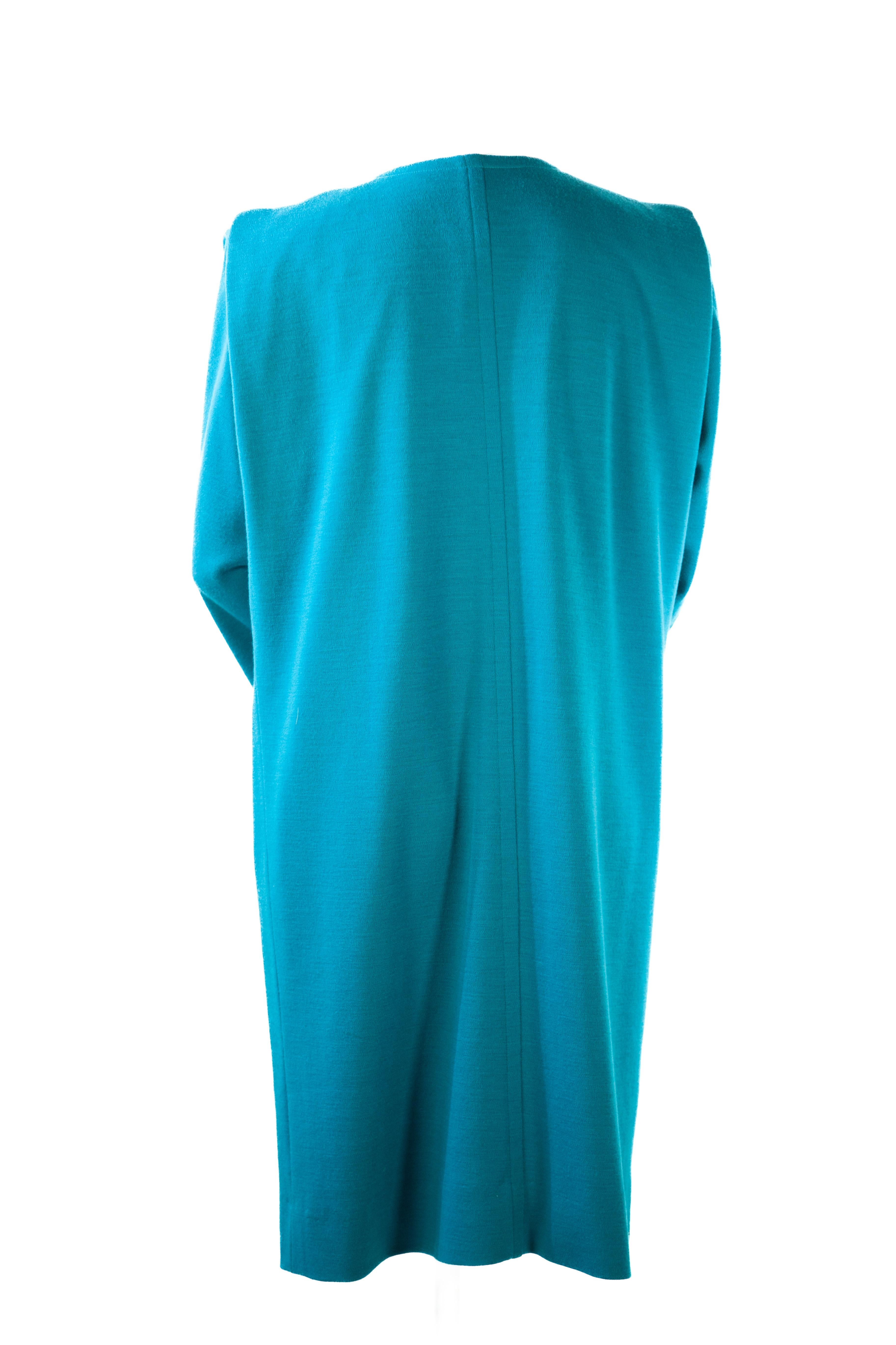 Women's or Men's Yves Saint Laurent Rive Gauche Turquoise Smock Dress 