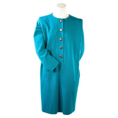 Yves Saint Laurent Rive Gauche Turquoise Smock Dress 
