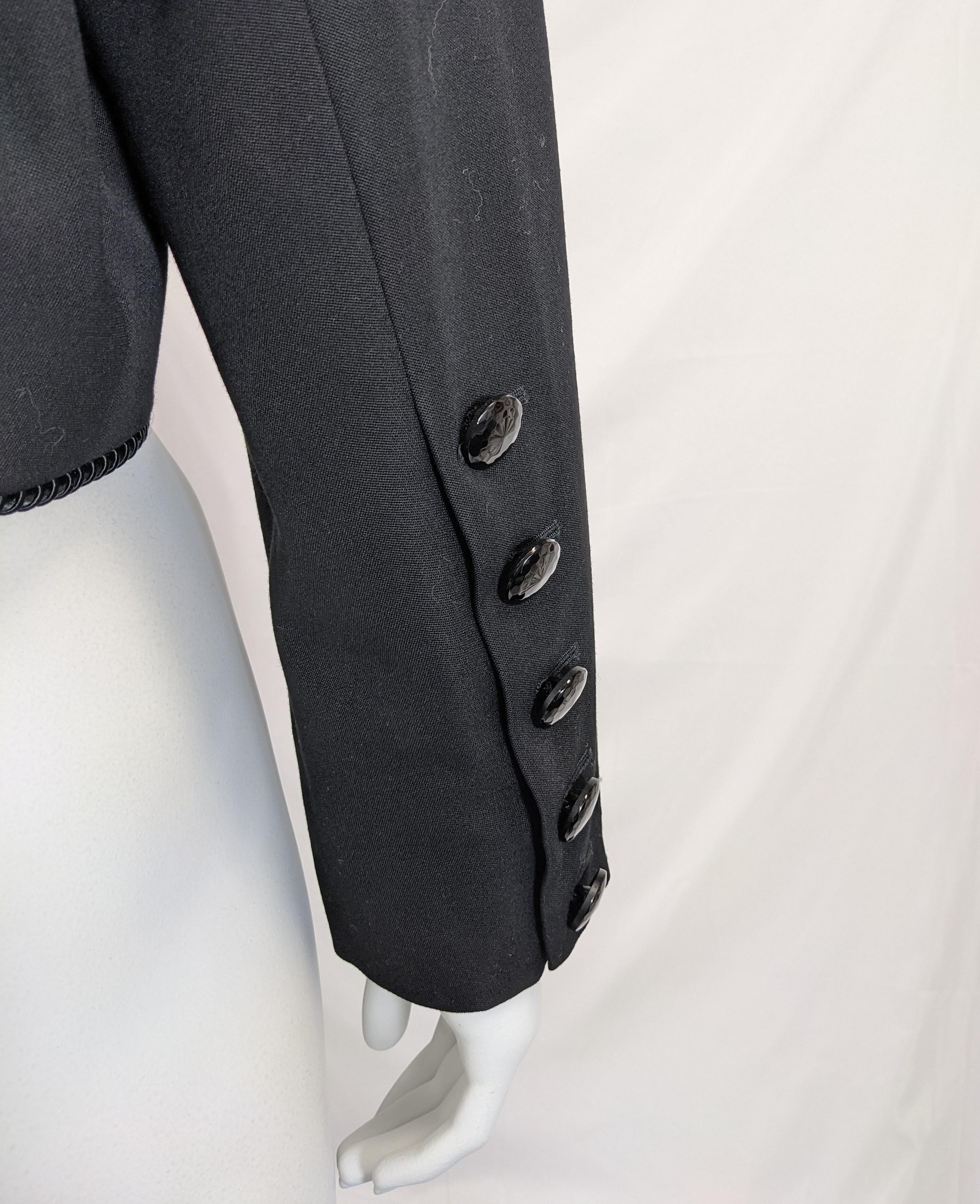 Black Yves Saint Laurent Rive Gauche Tuxedo Jacket, 1989 For Sale