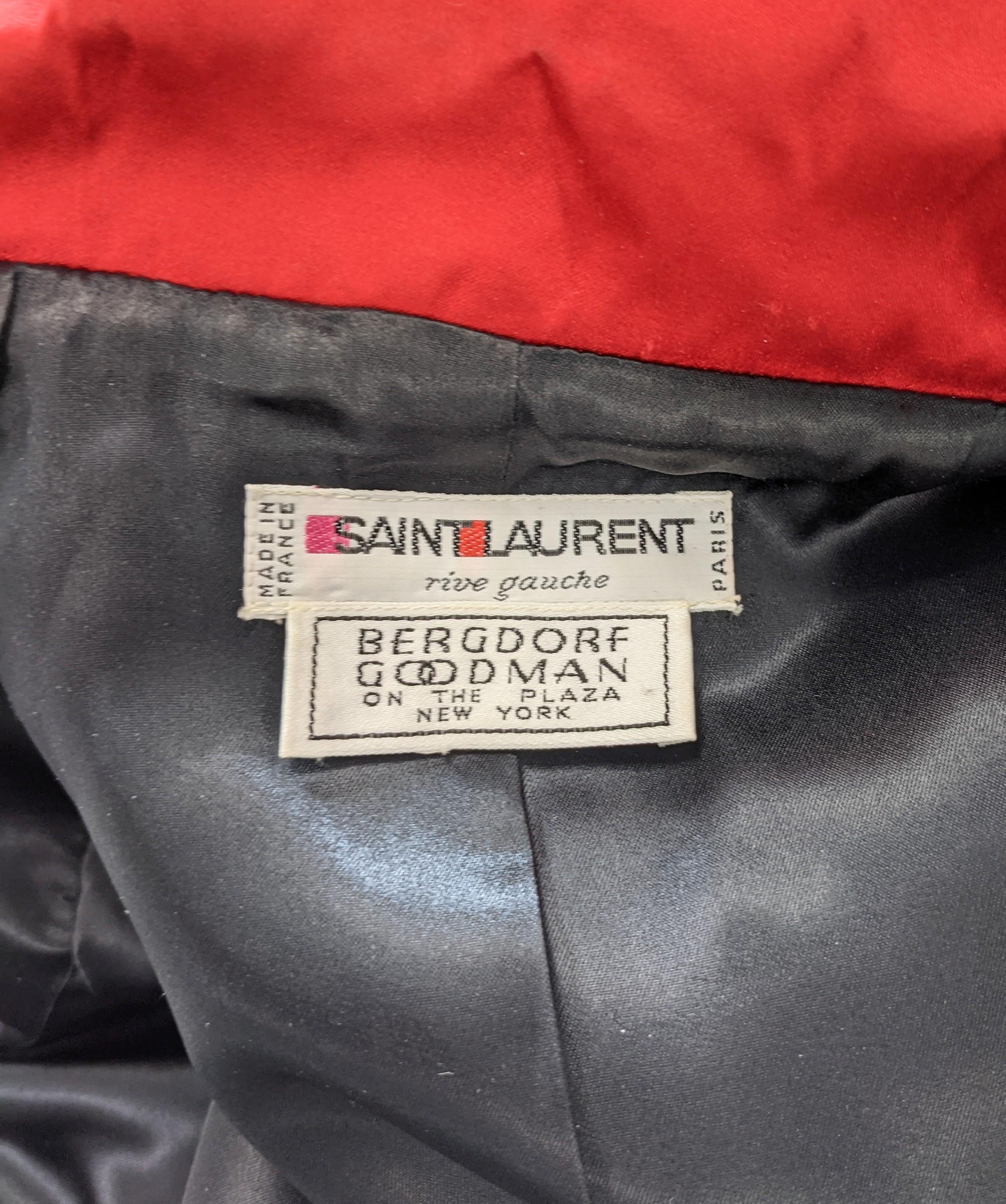 Yves Saint Laurent Rive Gauche Tuxedo Jacket, 1989 For Sale at 1stDibs