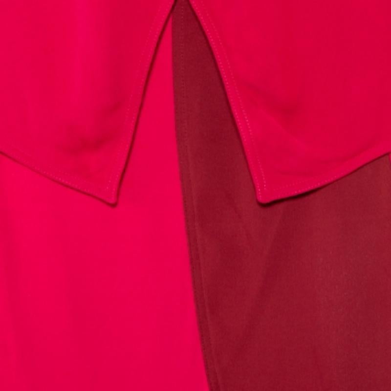 Yves Saint Laurent Rive Gauche Two Tone Paneled Crepe Tank Top & Skirt Set S For Sale 5
