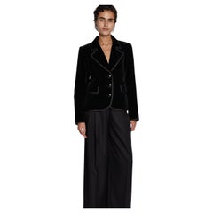 Yves Saint Laurent Rive Gauche Jacke aus Samt mit Grosgrain-Besatz, 90er Jahre