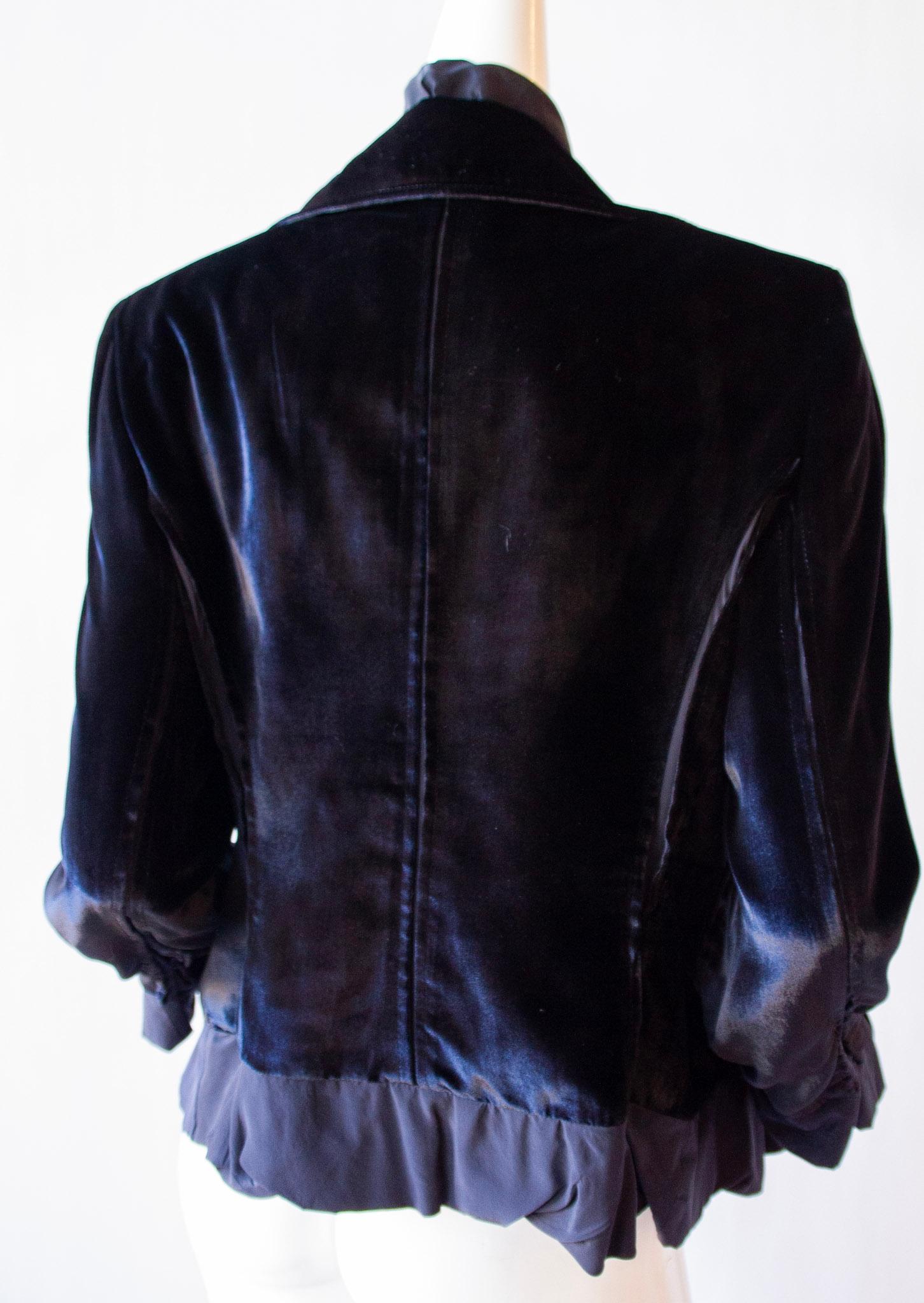 Black Yves Saint Laurent Rive Gauche Velvet Jacket 
