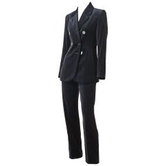 Vintage Yves Saint Laurent Rive Gauche Velvet Pinstripe Pant Suit