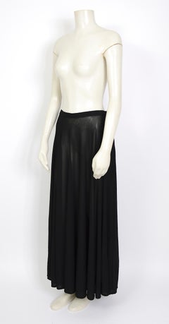 Yves Saint Laurent "Rive Gauche" vintage 1970s black jersey full circle skirt