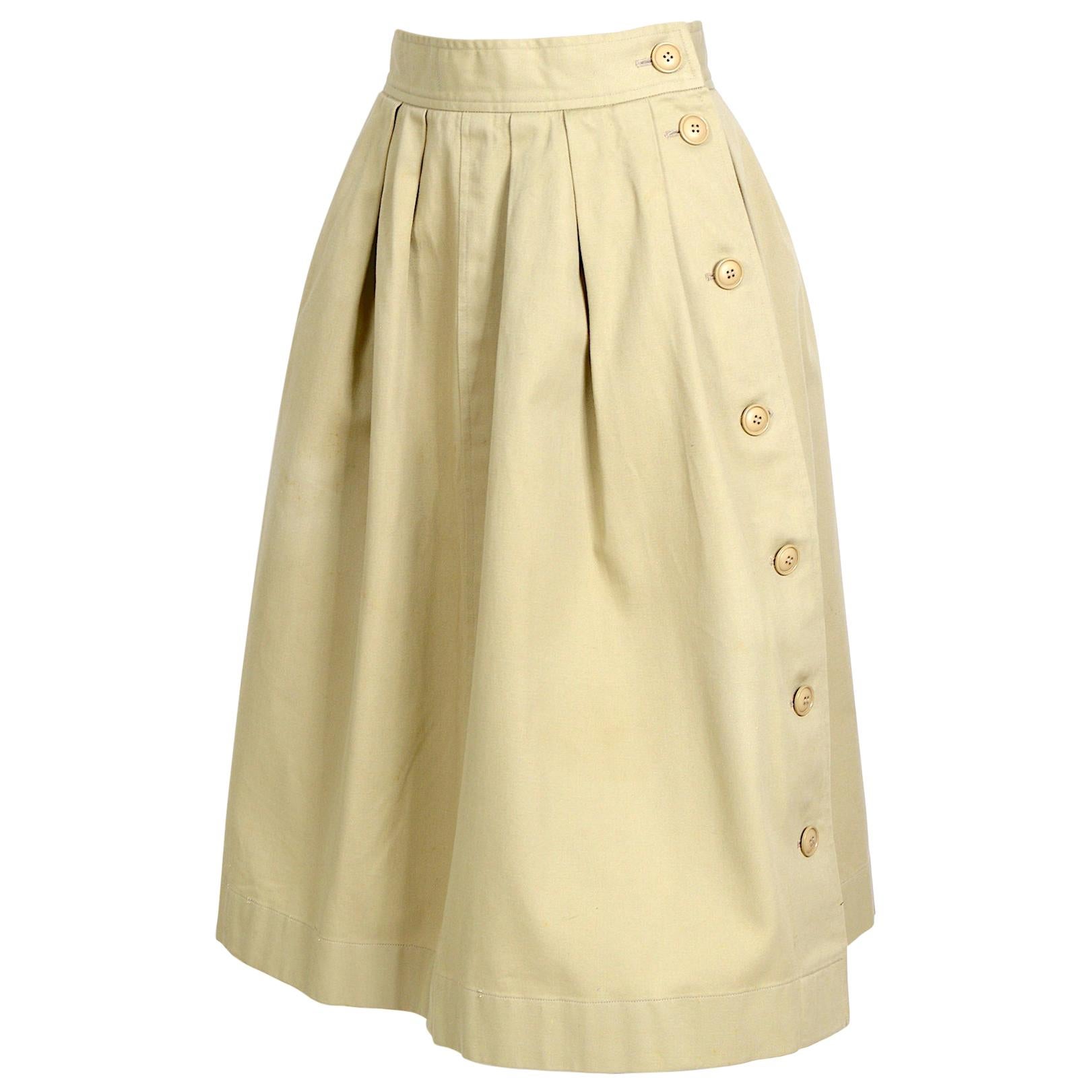Yves Saint Laurent "rive gauche" vintage 1970s cotton safari skirt 