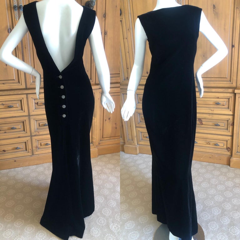 Yves Saint Laurent Rive Gauche Vintage 70 s Black Velvet Backless yves-saint-laurent-rive-gauche-vintage-70-s-black-velvet-backless