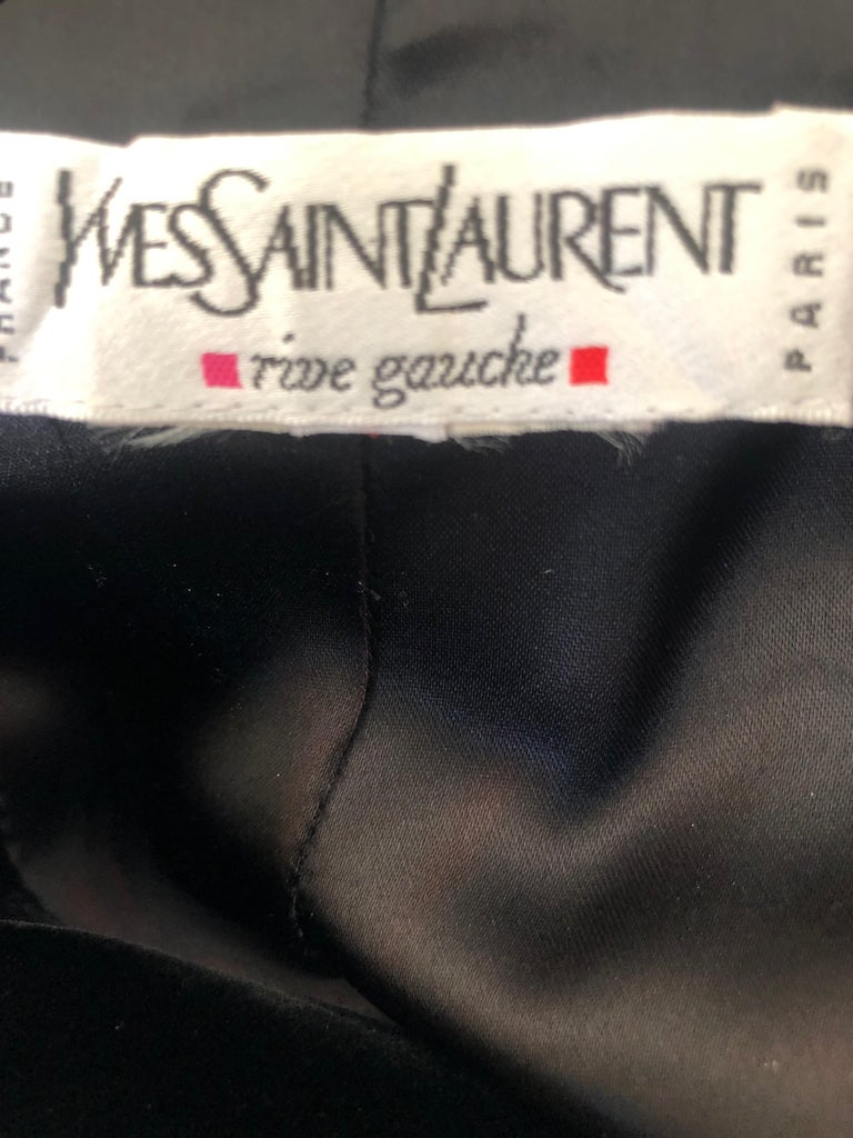 Yves Saint Laurent Rive Gauche Vintage 70's Black Velvet Backless ...