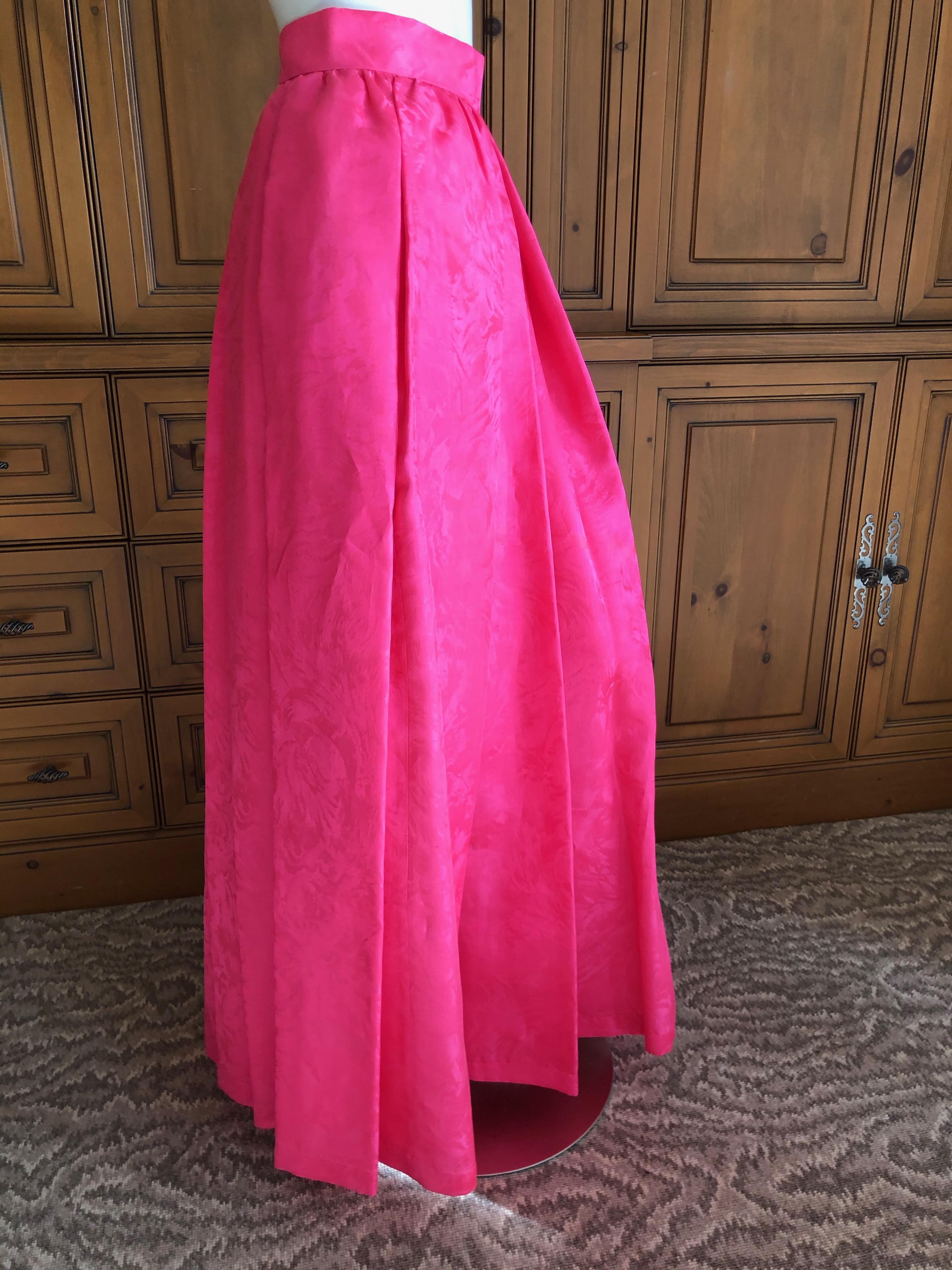 Yves Saint Laurent Rive Gauche Vintage 70's Pink Silk Faille Ball Skirt w Two Pockets
Size 40
Waist 26