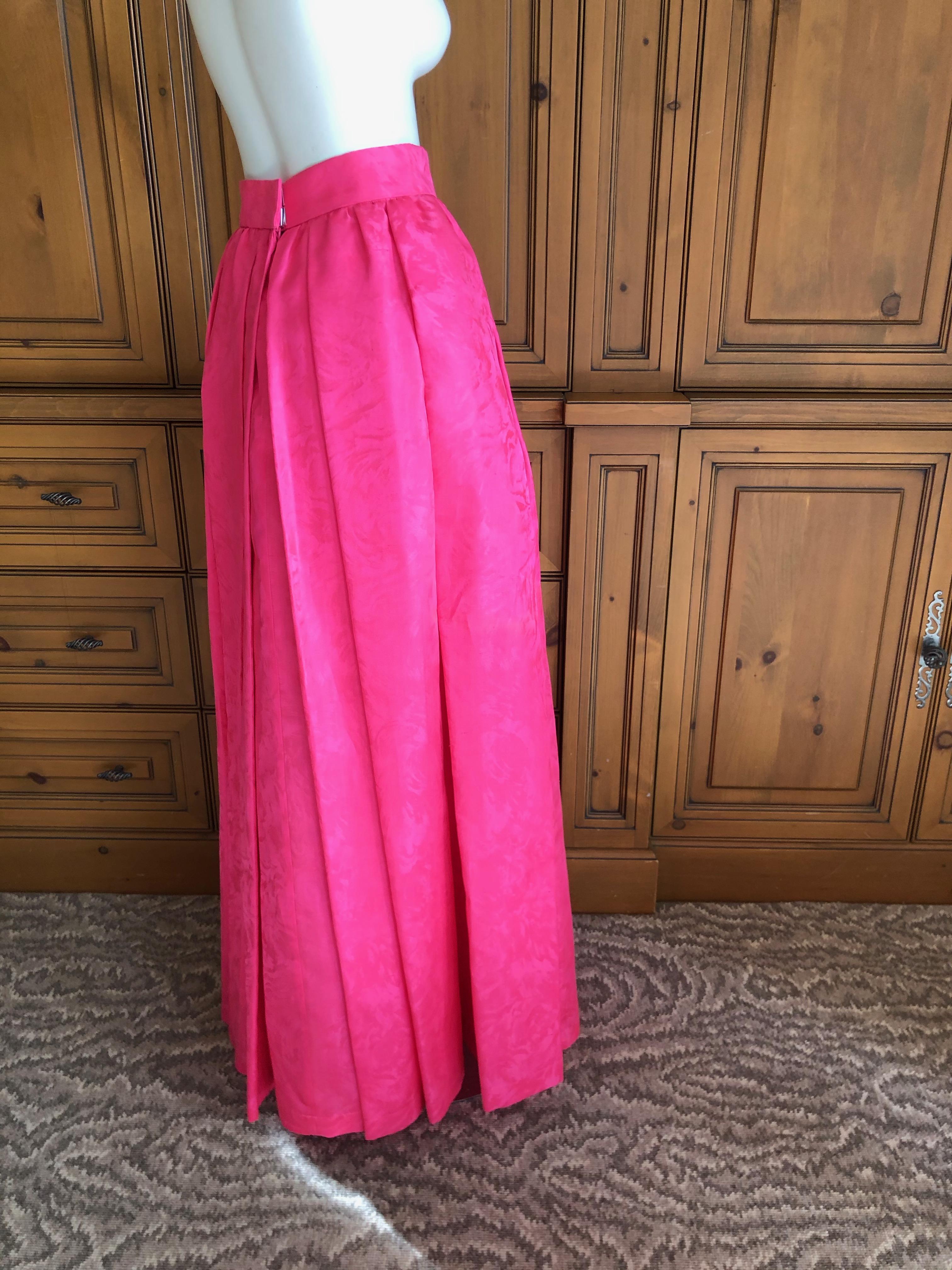Yves Saint Laurent Rive Gauche Vintage 70's Pink Silk Faille Ball Skirt Pockets For Sale 4