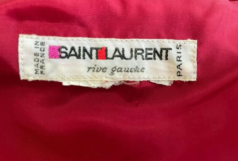 Yves Saint Laurent Rive Gauche Vintage 70's Red Velvet Maxi Skirt 4