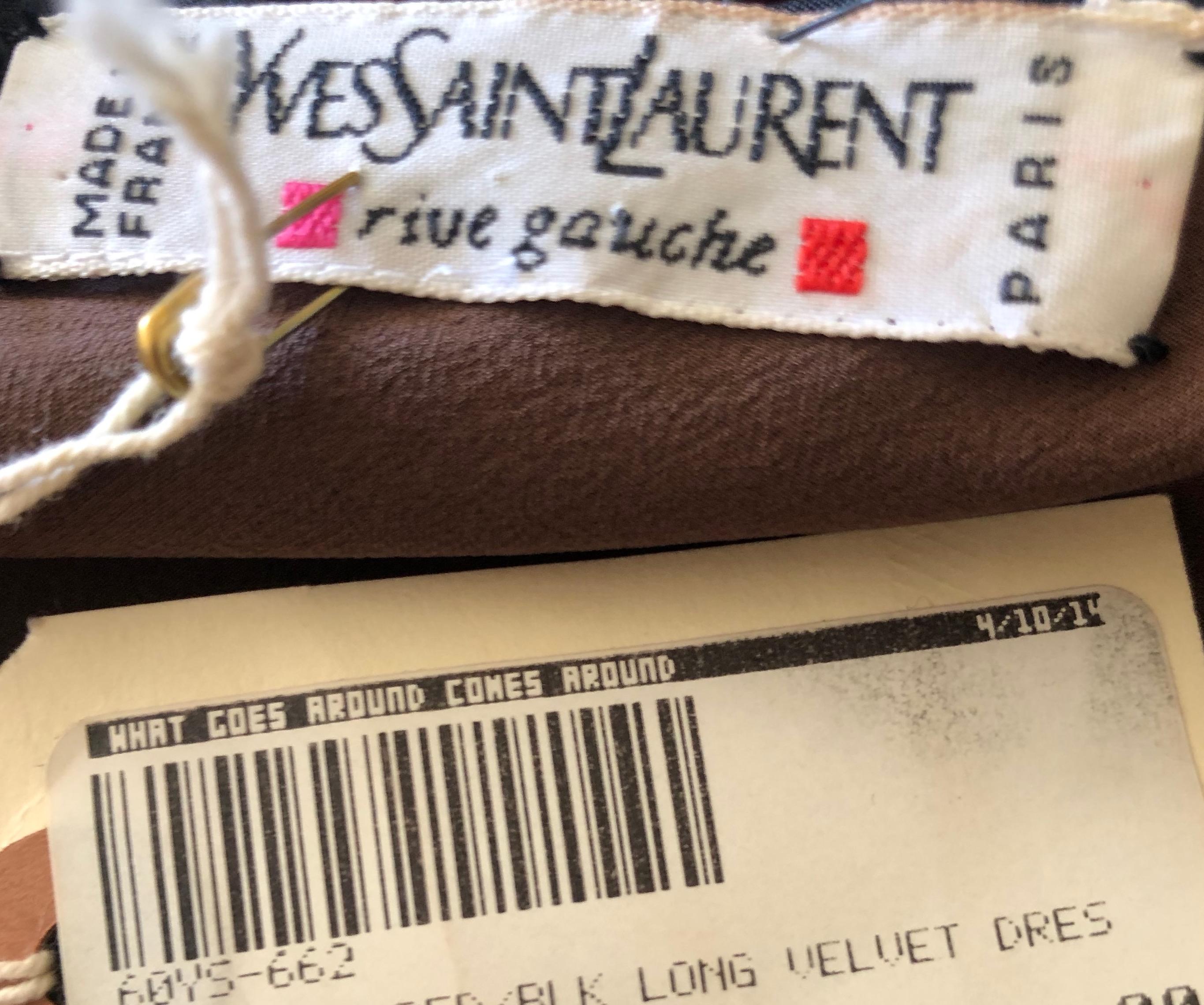 Yves Saint Laurent Rive Gauche Vintage 70's Sheer Iridescent Devore Velvet Dress For Sale 3