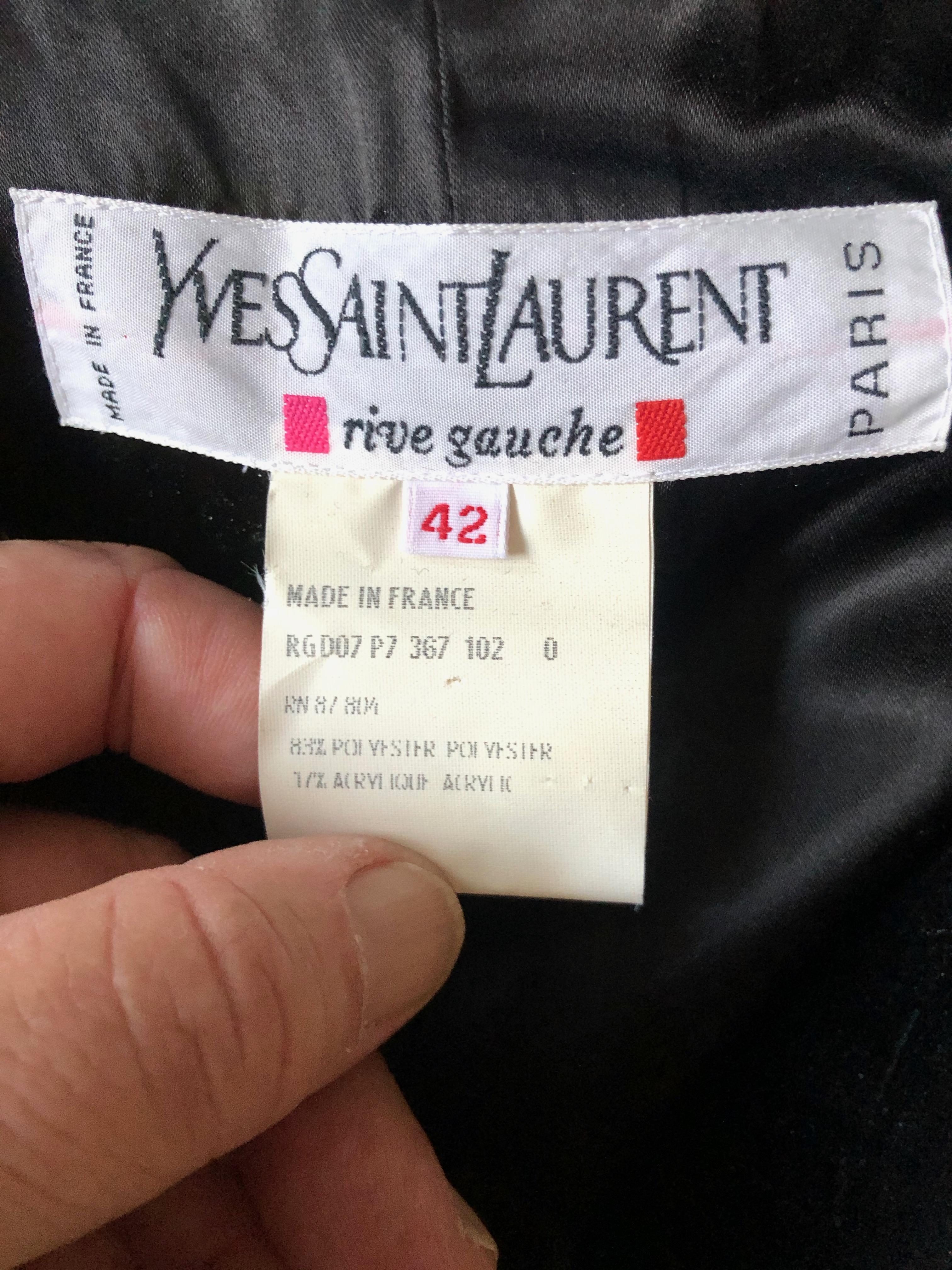 Yves Saint Laurent Rive Gauche Vintage Black Evening Coat w ...