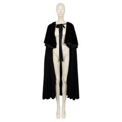YVES SAINT LAURENT Rive Gauche Vintage Black Layered Cloak Cape