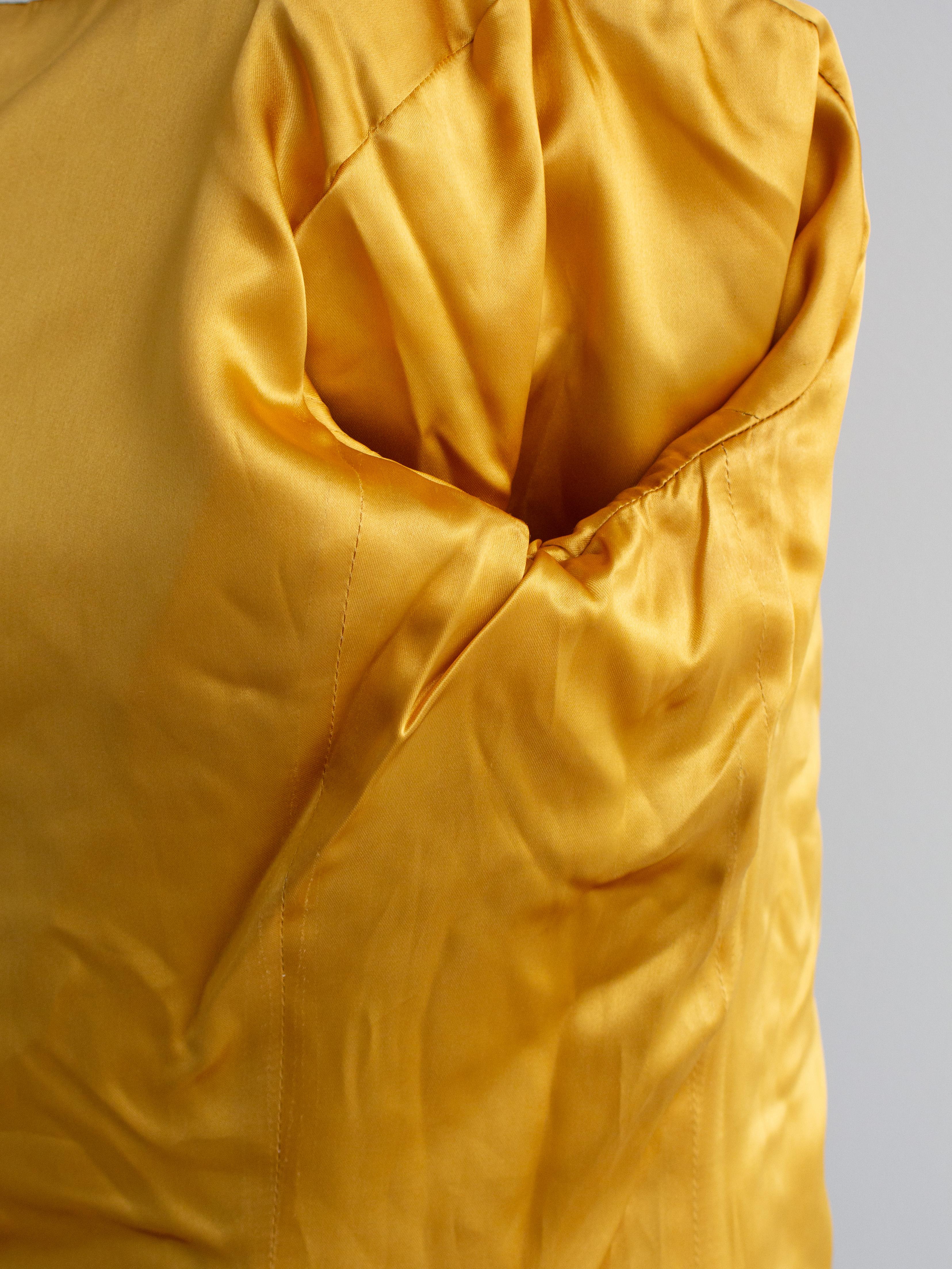 Yves Saint Laurent Rive Gauche Vintage Herbst 1991 Goldbrokat Jacke Rock Anzug im Angebot 7