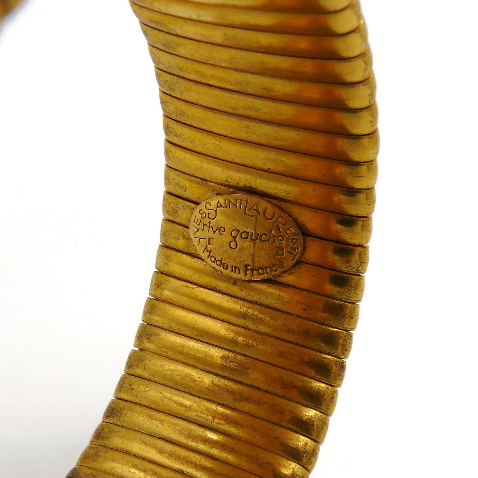 Yves Saint Laurent Rive Gauche Vintage Gold Toned Bracelet For Sale 7