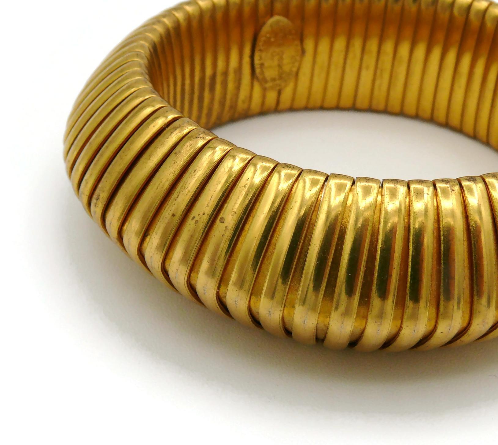 Yves Saint Laurent Rive Gauche Vintage Gold Toned Bracelet For Sale 8