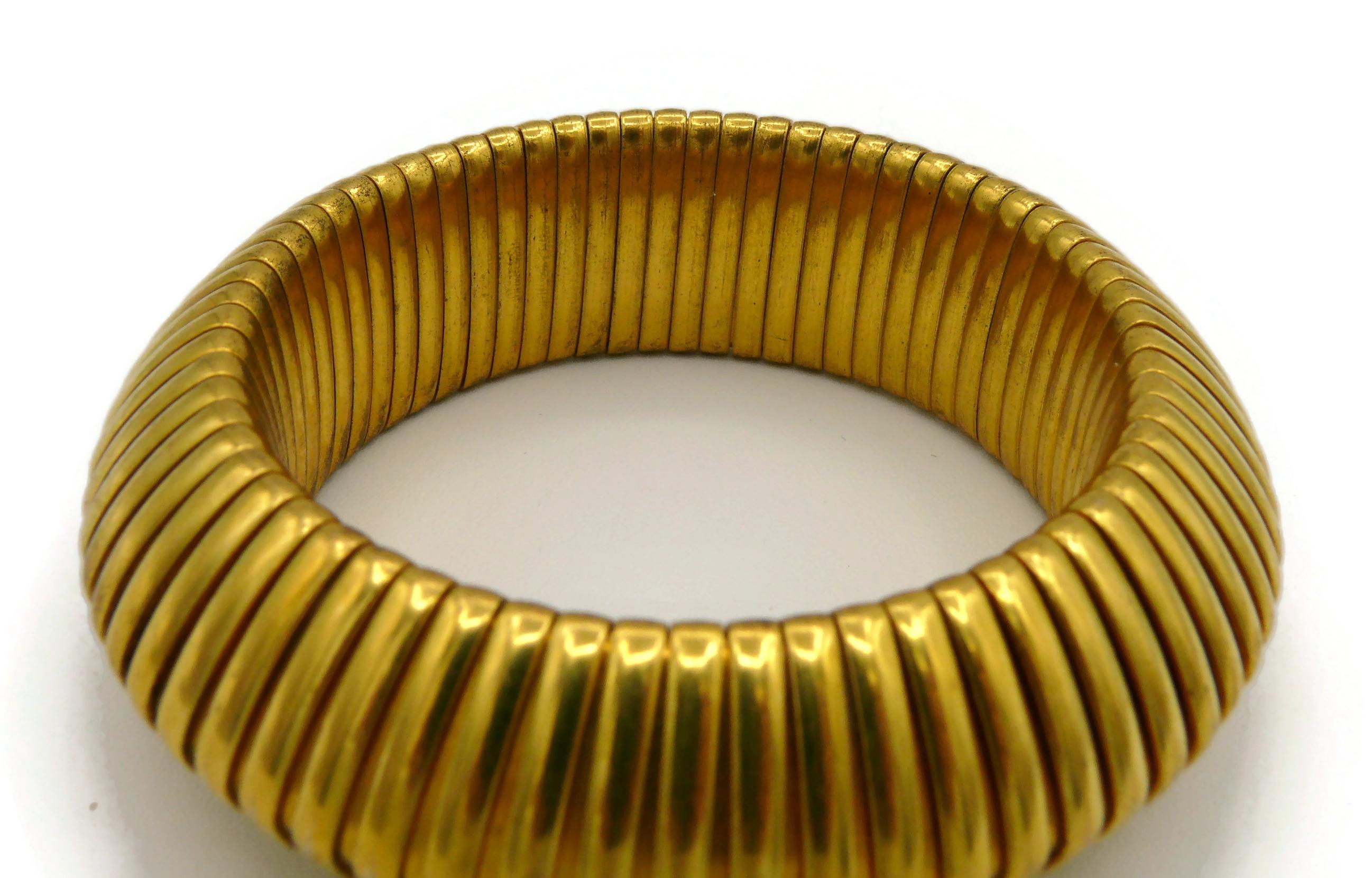 Yves Saint Laurent Rive Gauche Vintage Gold Toned Bracelet For Sale 11