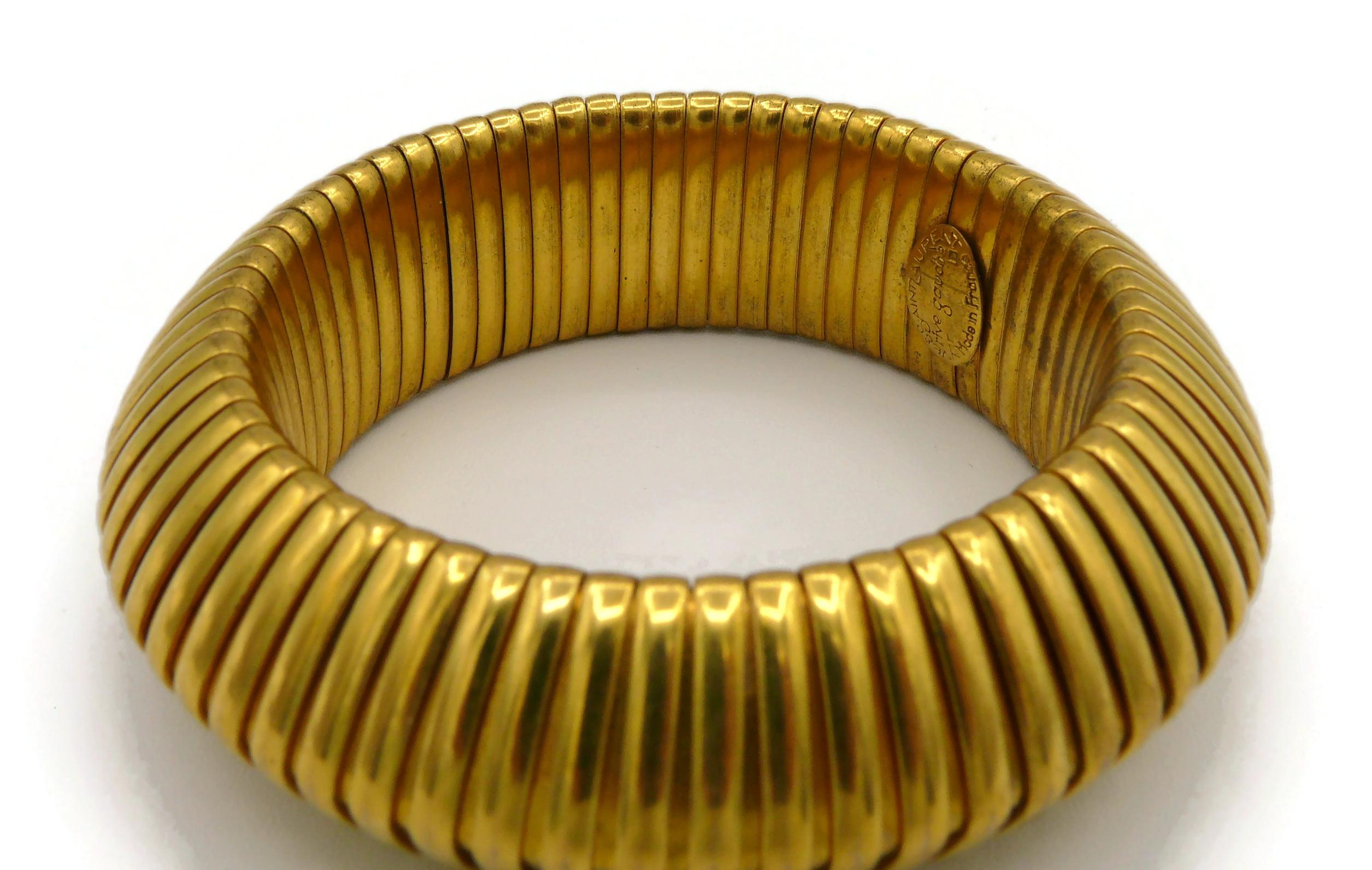 Yves Saint Laurent Rive Gauche Vintage Gold Toned Bracelet For Sale 12